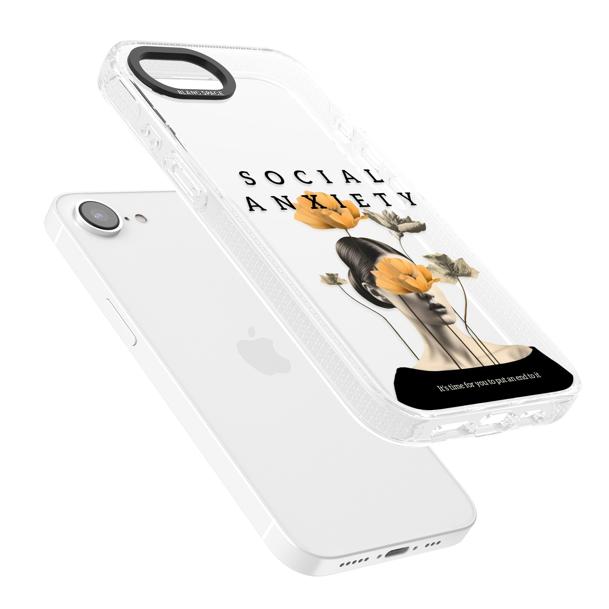 Social Anxiety iPhone 16e Clear Case Impact Air - Blanc Space