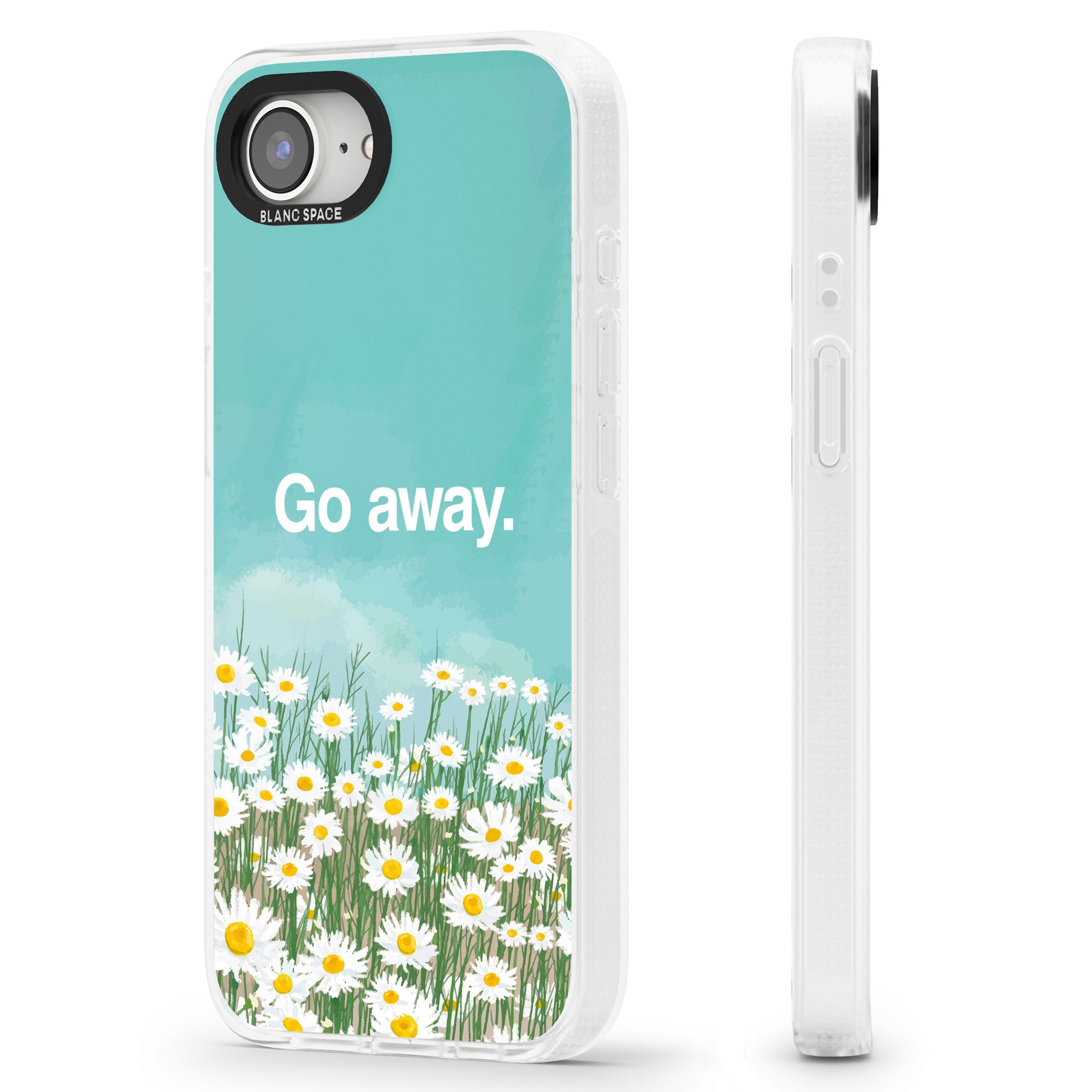 Go away iPhone 16e Clear Case Impact Air - Blanc Space