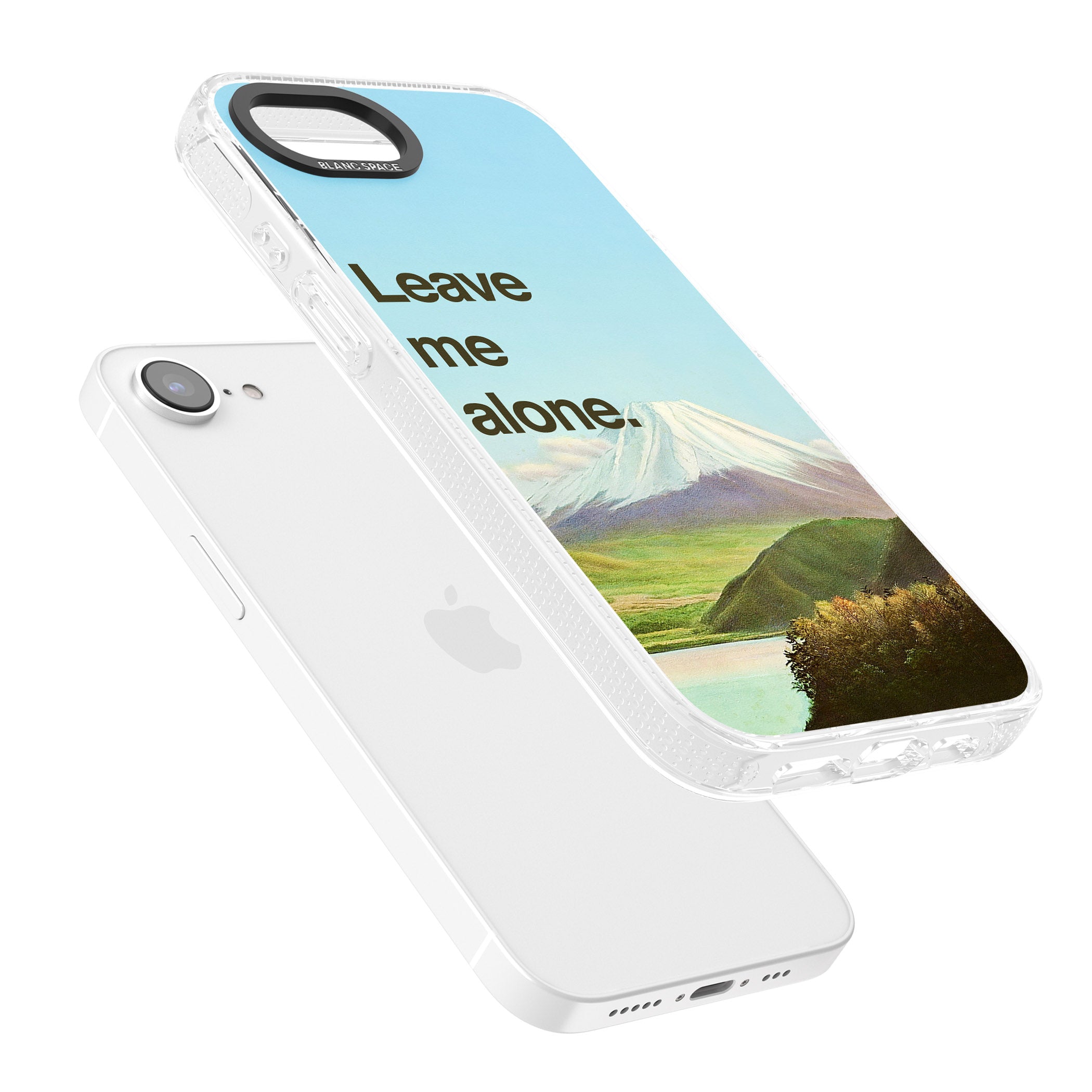Leave me alone iPhone 16e Clear Case Impact Air - Blanc Space