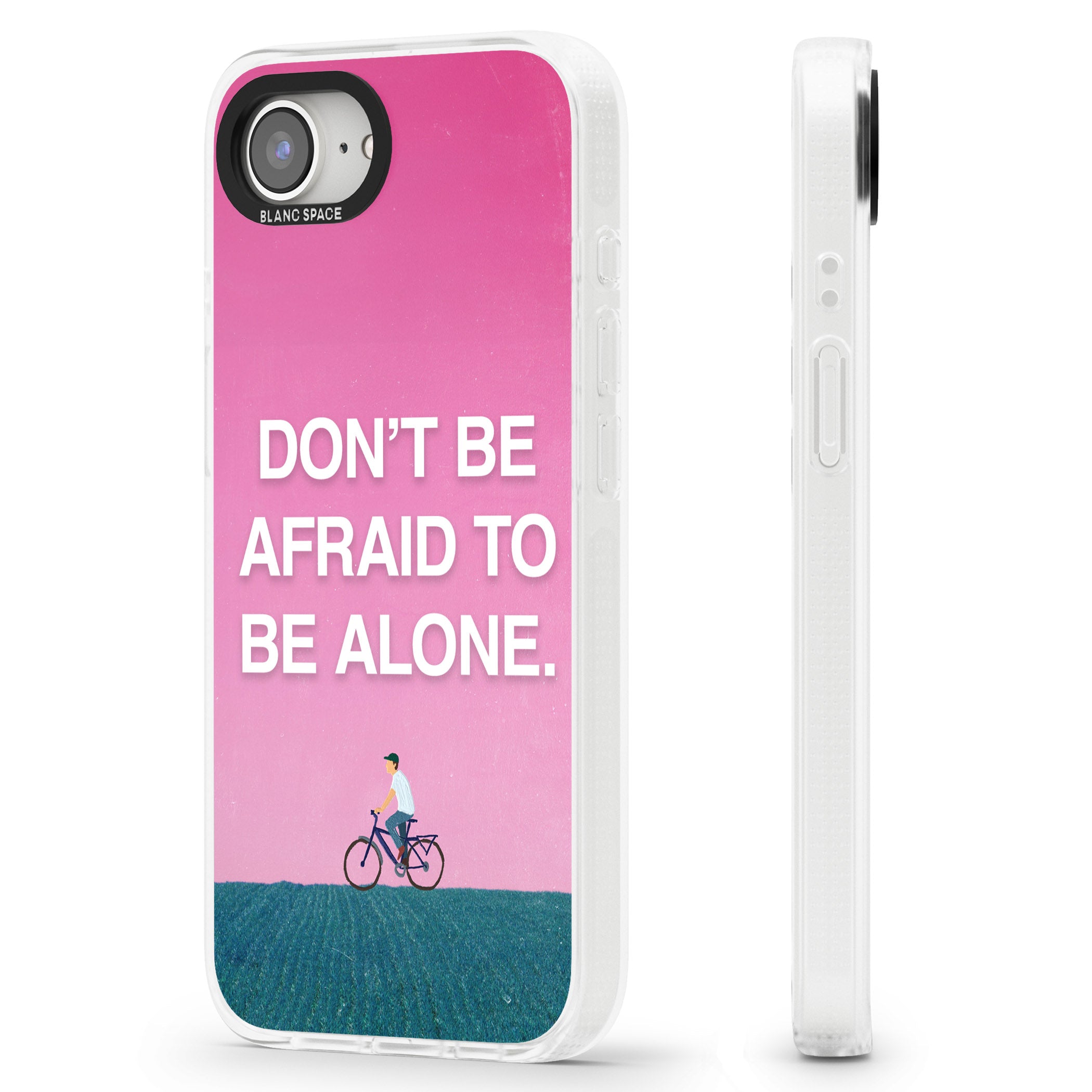 Don't be afraid to be alone iPhone 16e Clear Case Impact Air - Blanc Space