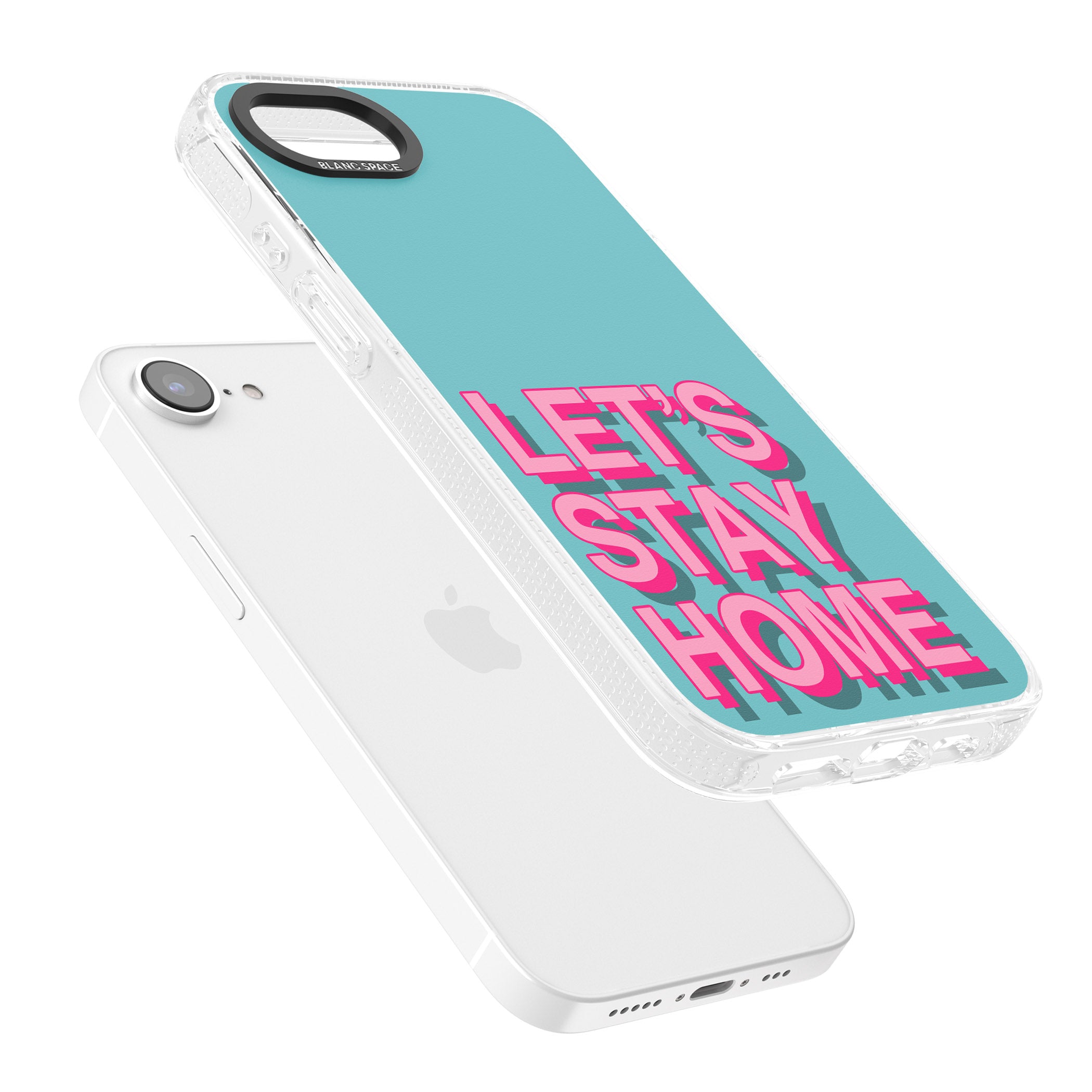 Let's Stay Home iPhone 16e Clear Case Impact Air - Blanc Space