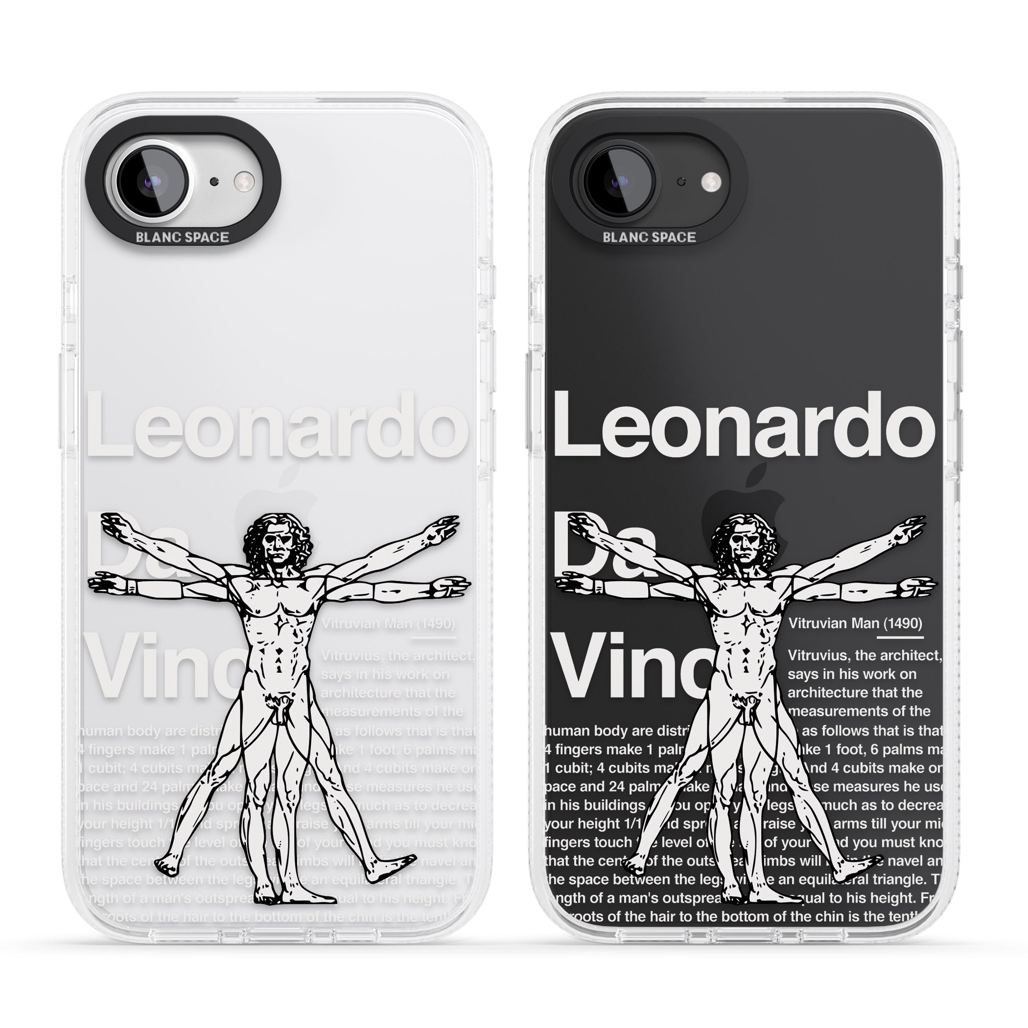 Vitruvian Man iPhone 16e Clear Case Impact Air - Blanc Space