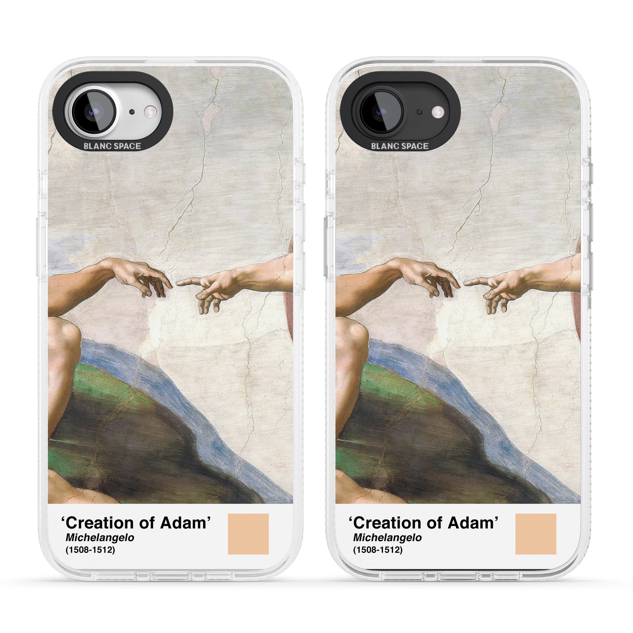 Creation of Adam iPhone 16e Clear Case Impact Air - Blanc Space