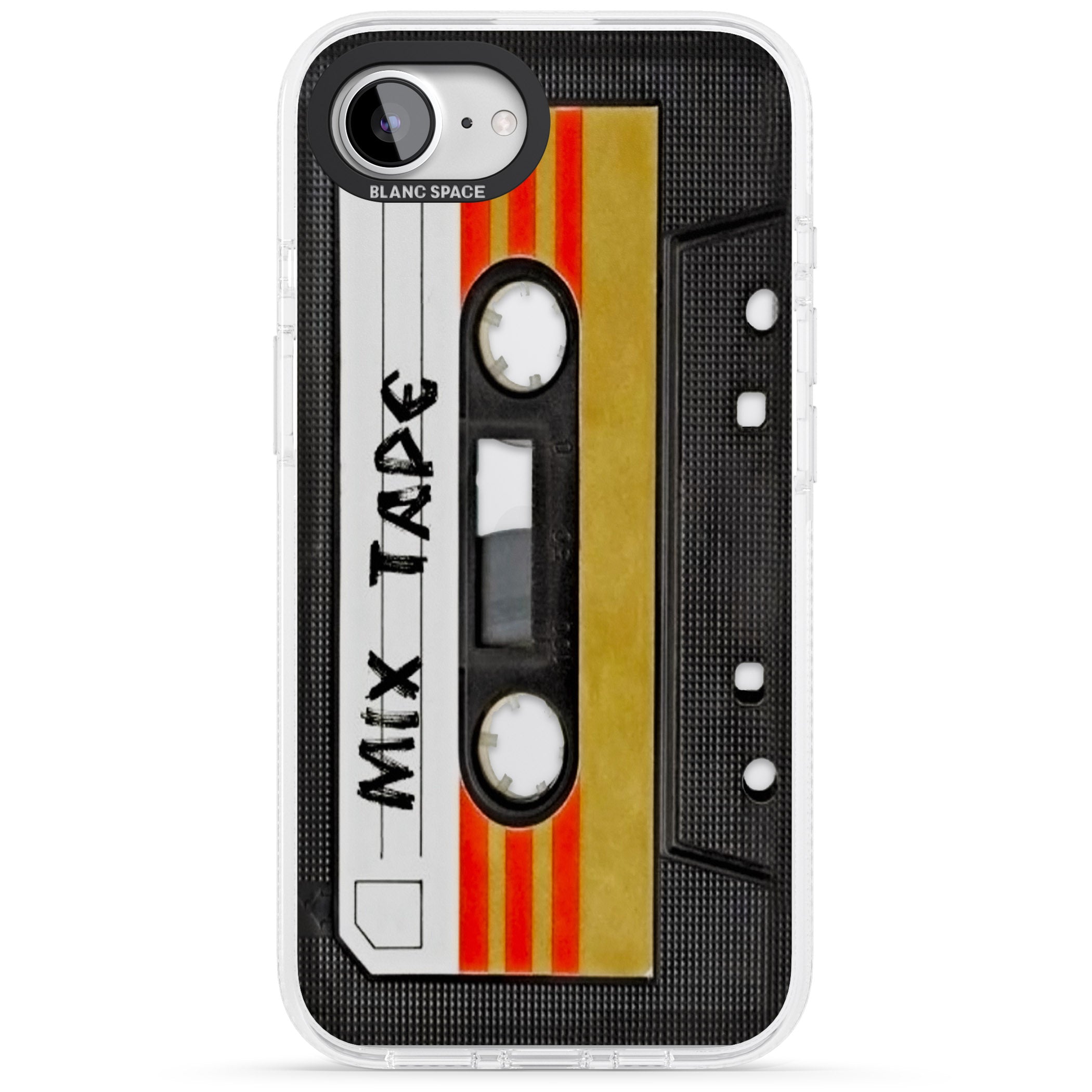 Retro Mix Tape iPhone 16e Clear Case Impact Air - Blanc Space