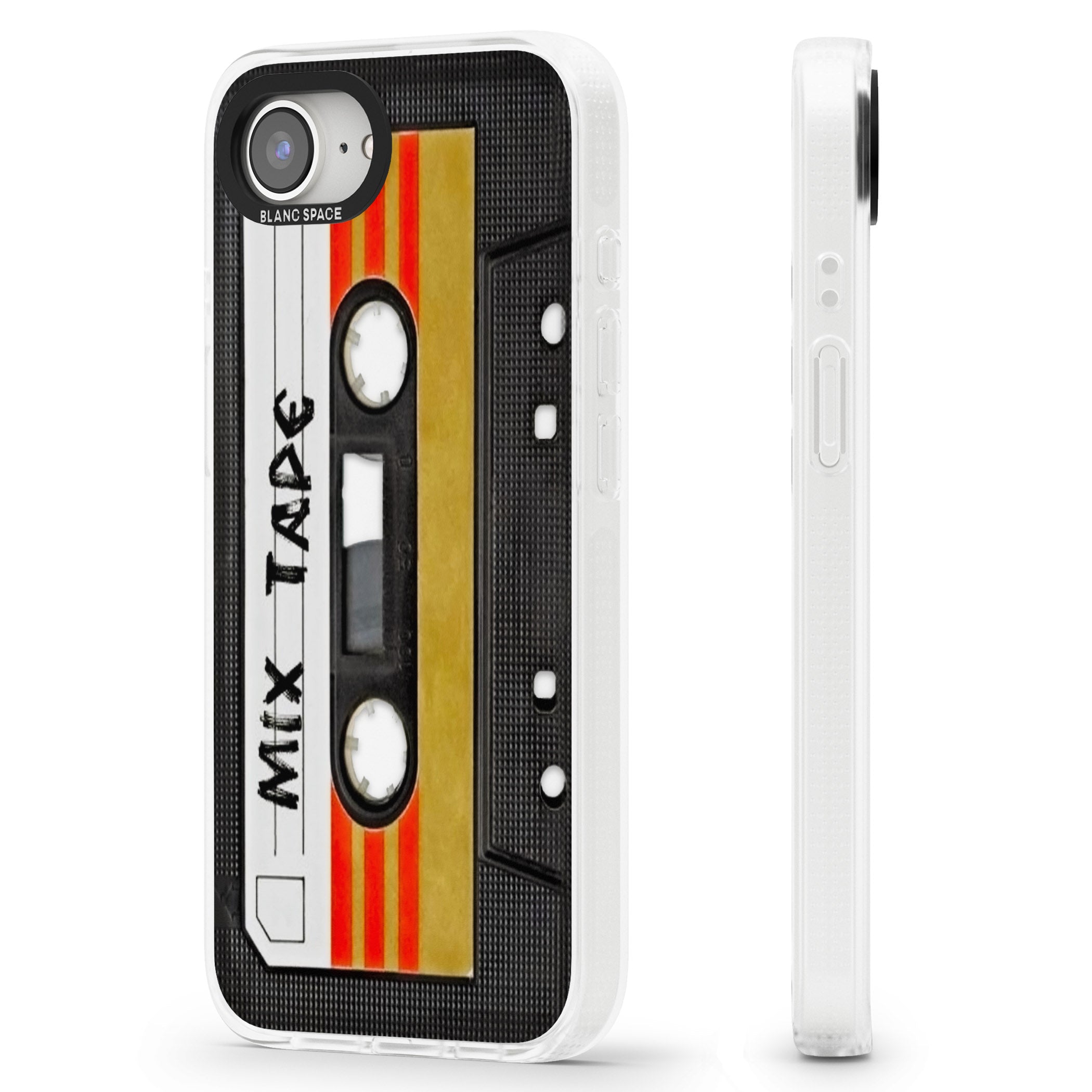 Retro Mix Tape iPhone 16e Clear Case Impact Air - Blanc Space