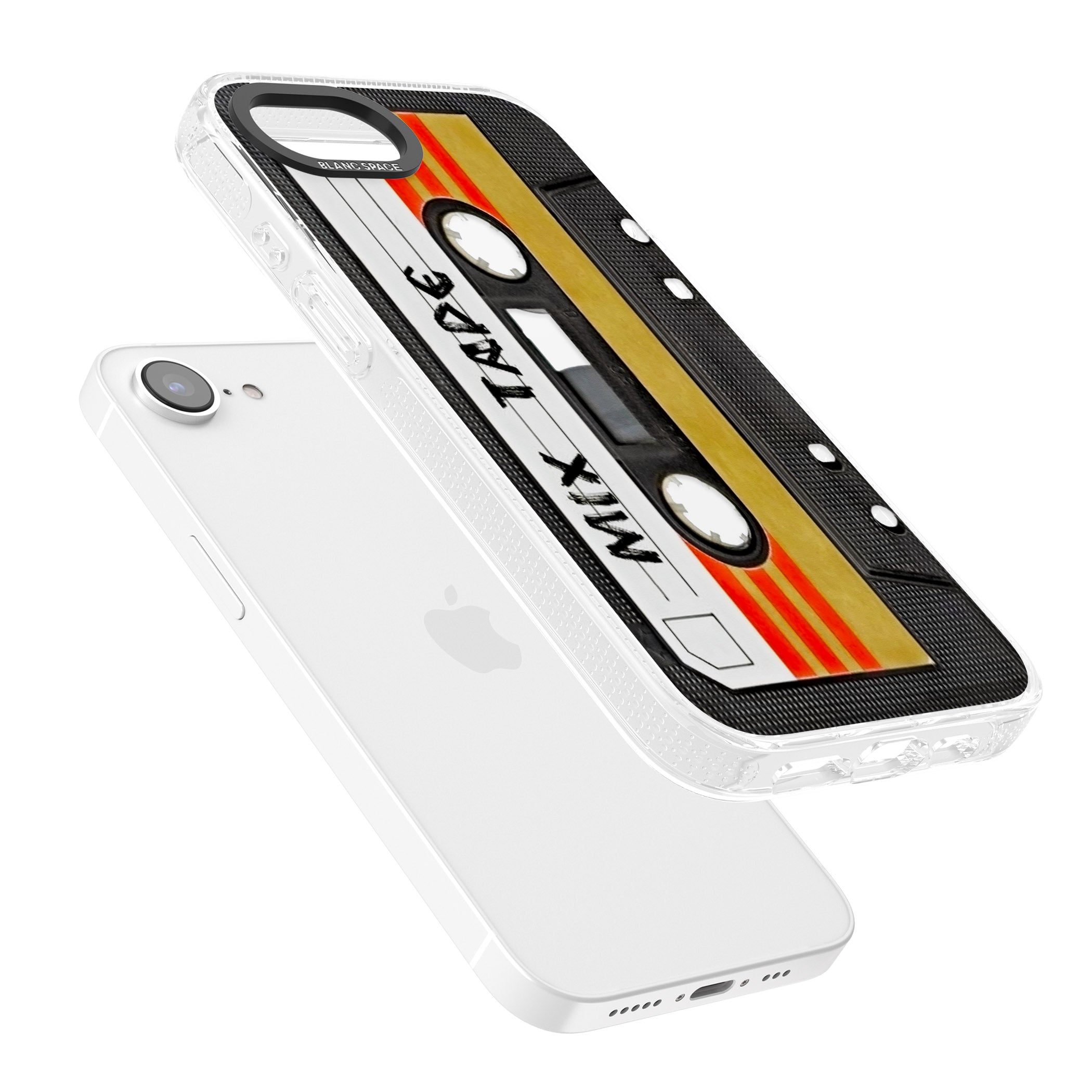 Retro Mix Tape iPhone 16e Clear Case Impact Air - Blanc Space