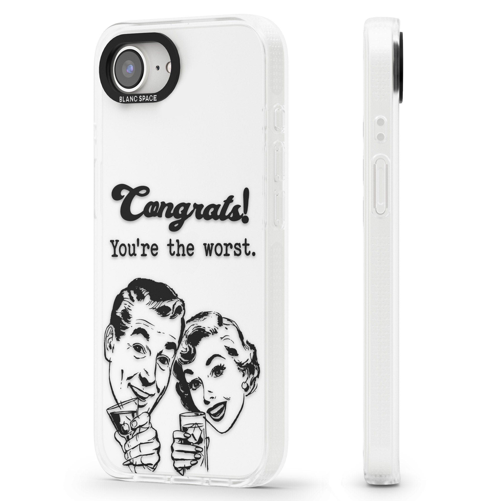 Congrats! You're the worst iPhone 16e Clear Case Impact Air - Blanc Space