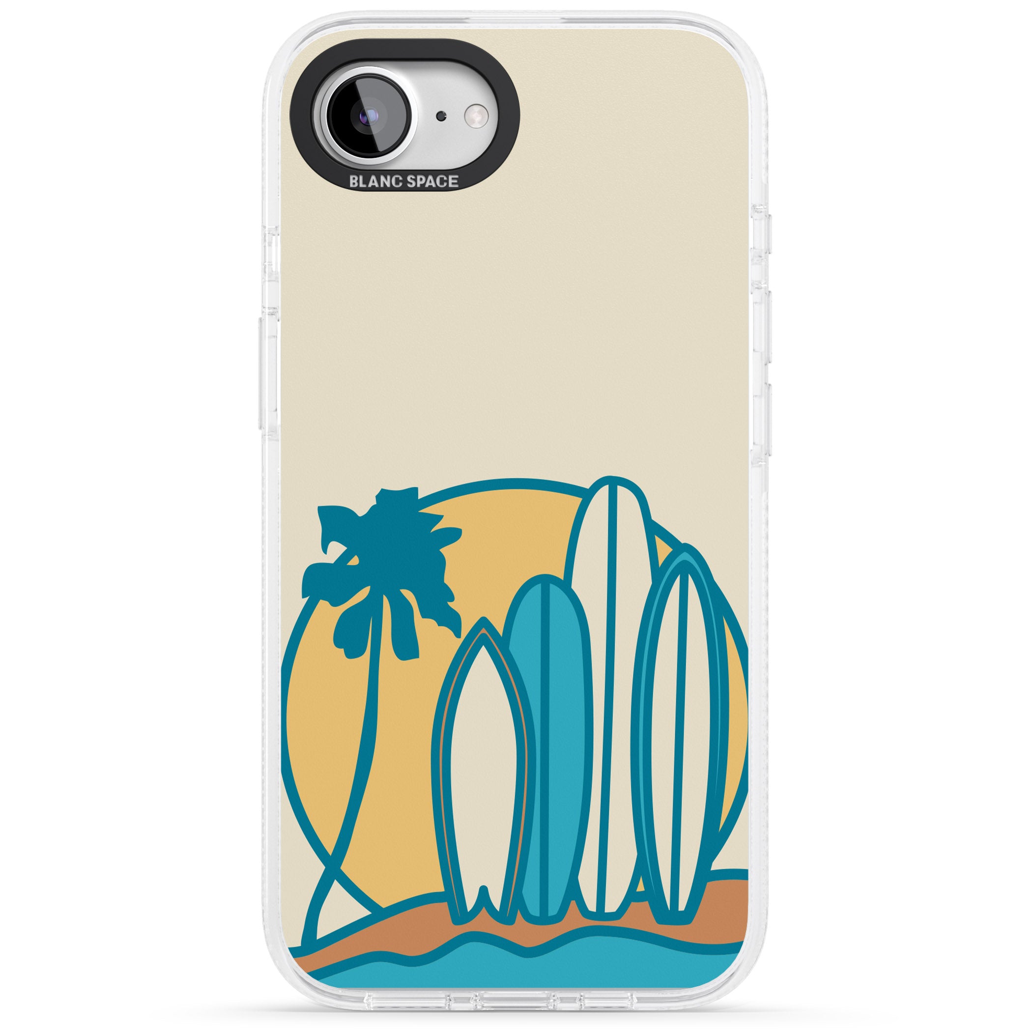 Beach Bound iPhone 16e Clear Case Impact Air - Blanc Space