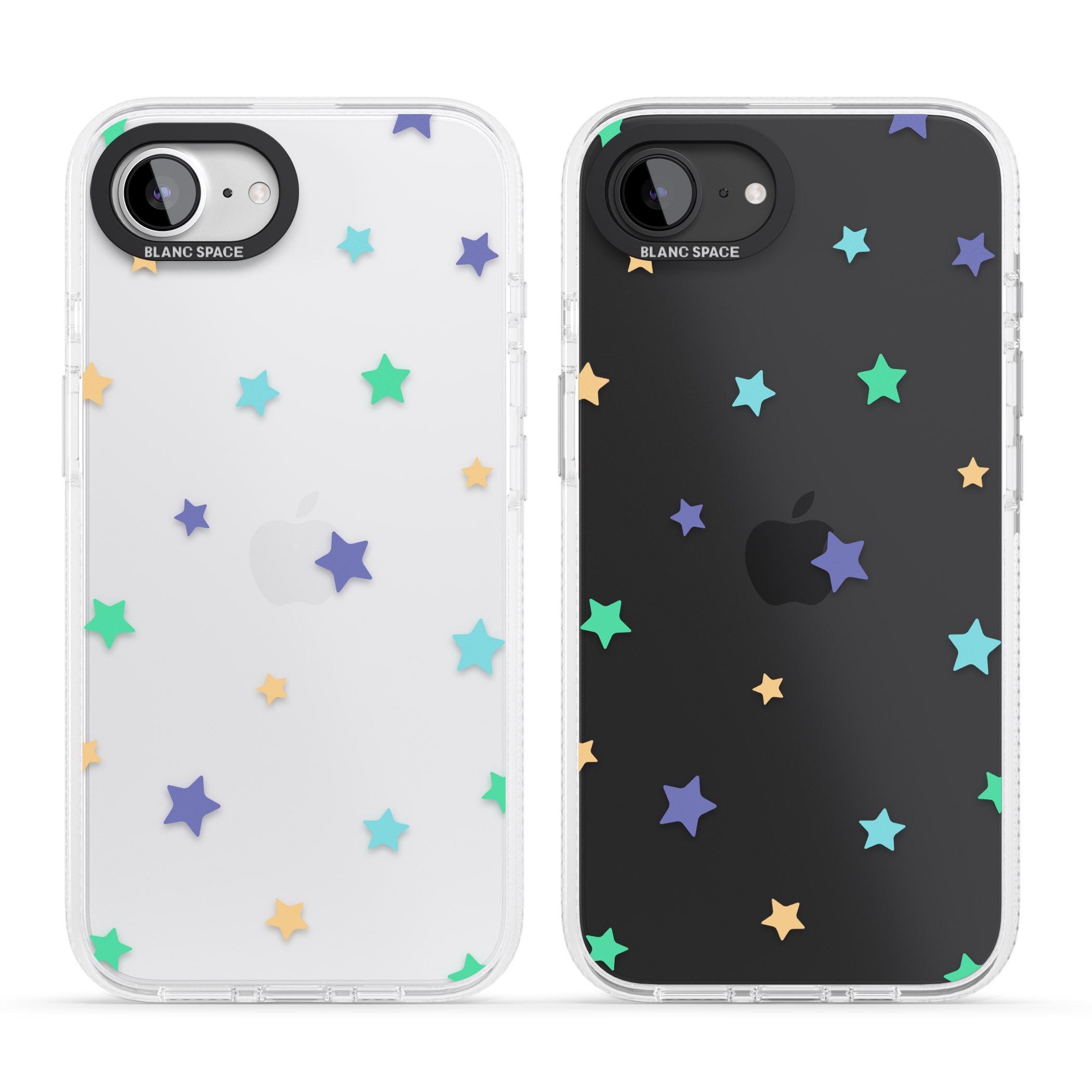 Pastel Stars Pattern iPhone 16e Clear Case Impact Air - Blanc Space