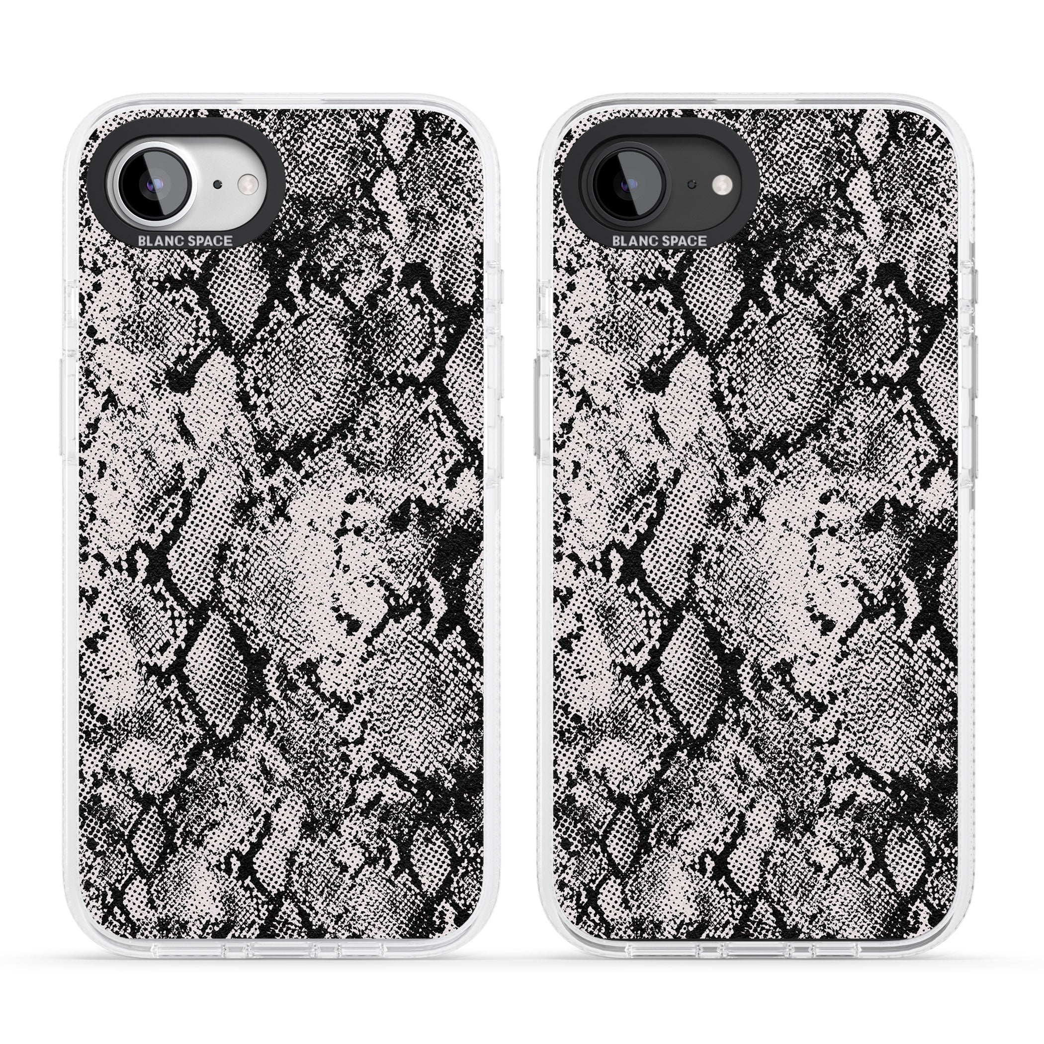 Pastel Snakeskin - Grey iPhone 16e Clear Case Impact Air - Blanc Space