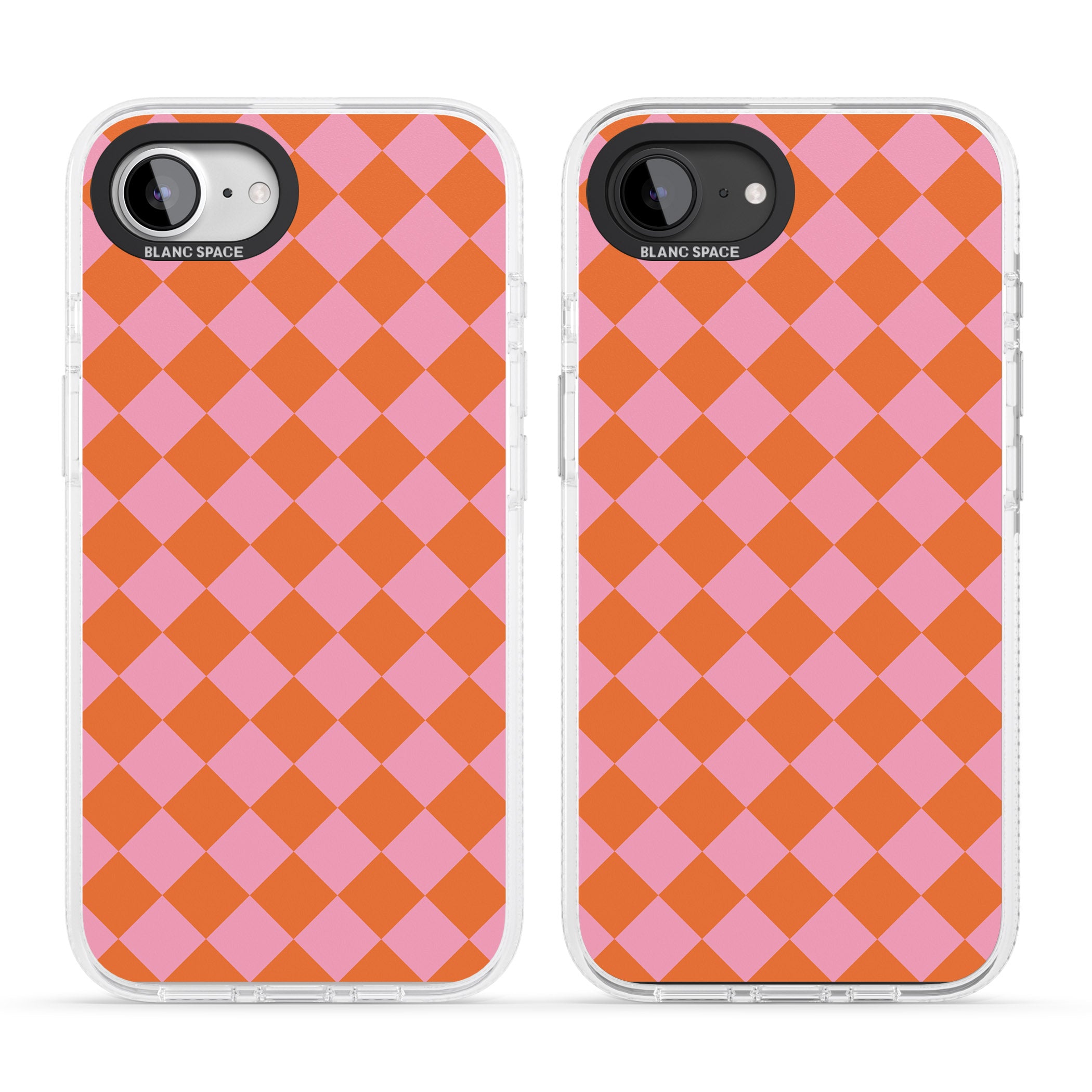Retro Sunset Diamond Plaid iPhone 16e Clear Case Impact Air - Blanc Space