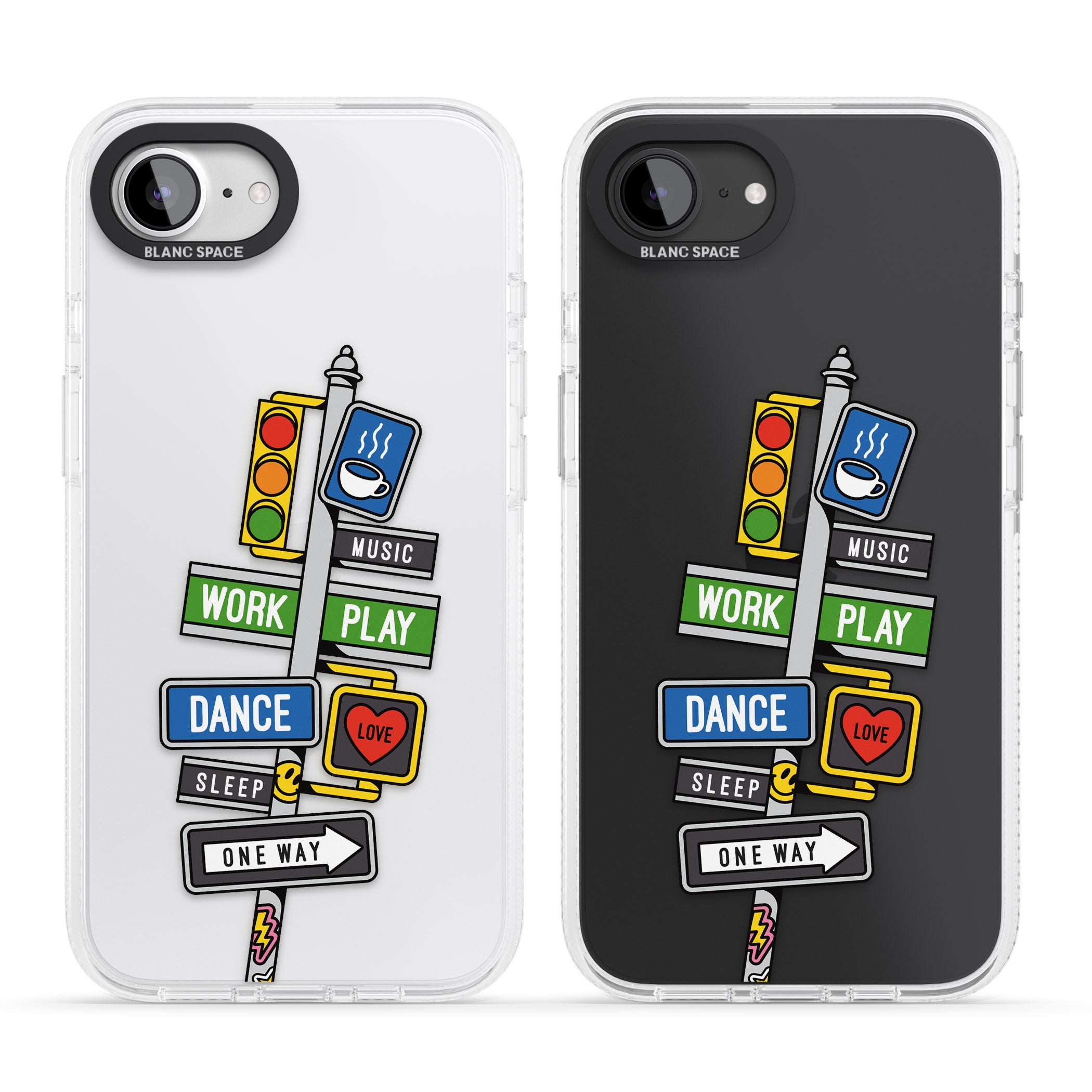 Mood Street Signs iPhone 16e Clear Case Impact Air - Blanc Space