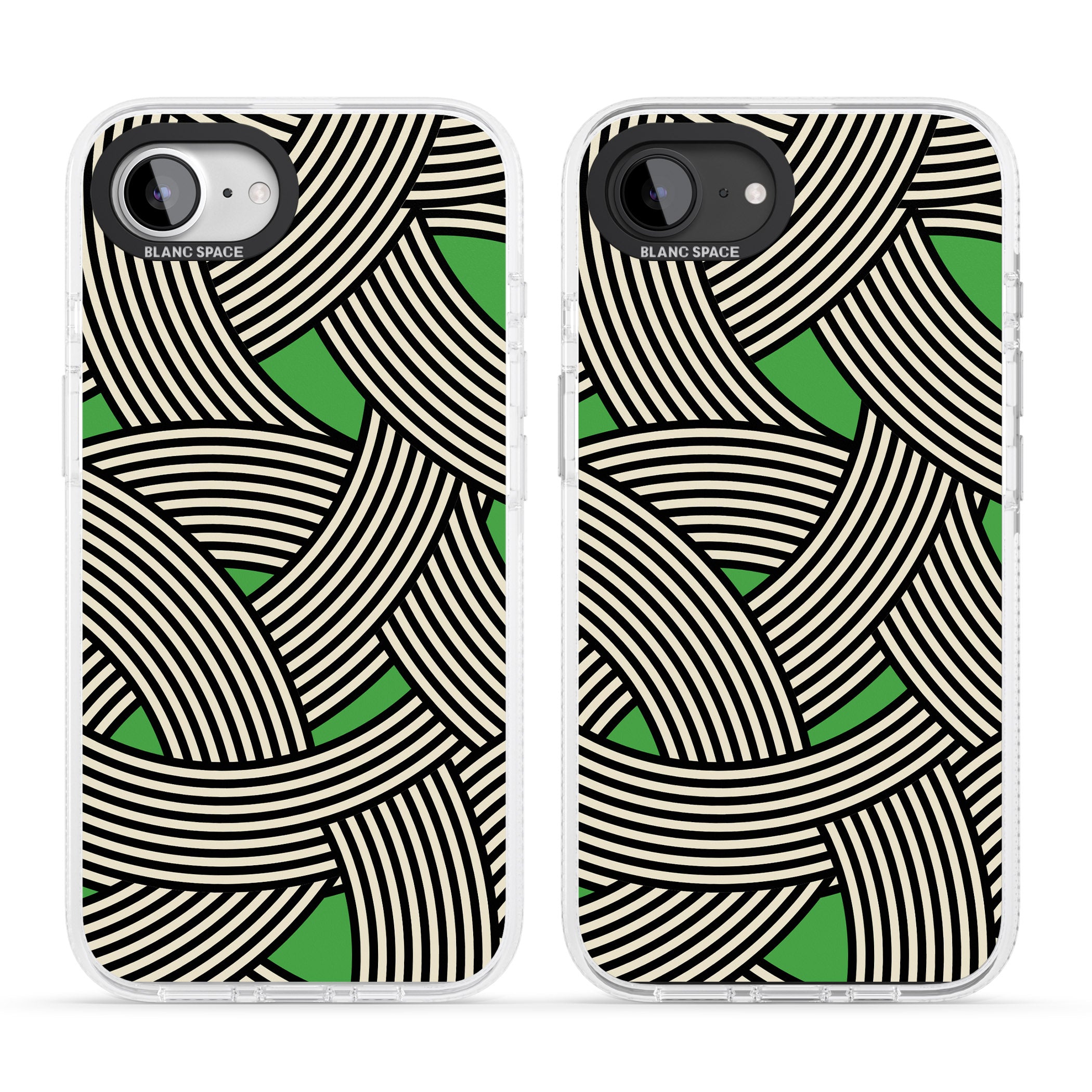 Green Optic Waves iPhone 16e Clear Case Impact Air - Blanc Space