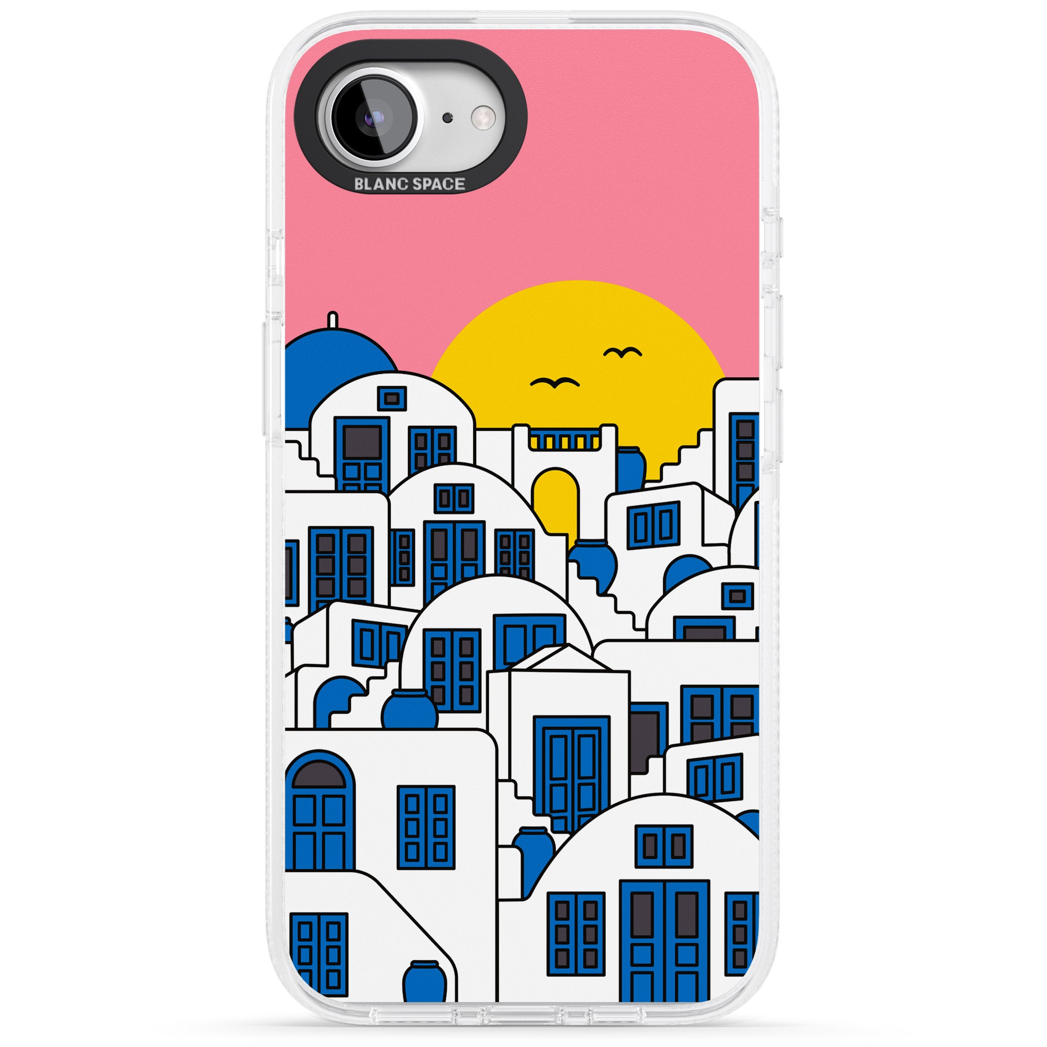 Santorini Sunset iPhone 16e Clear Case Impact Air - Blanc Space