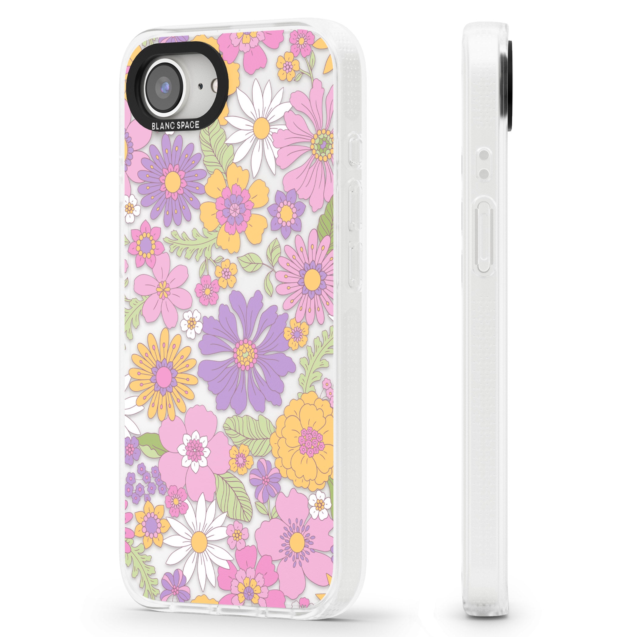 Soft Flower Mix iPhone 16e Clear Case Impact Air - Blanc Space