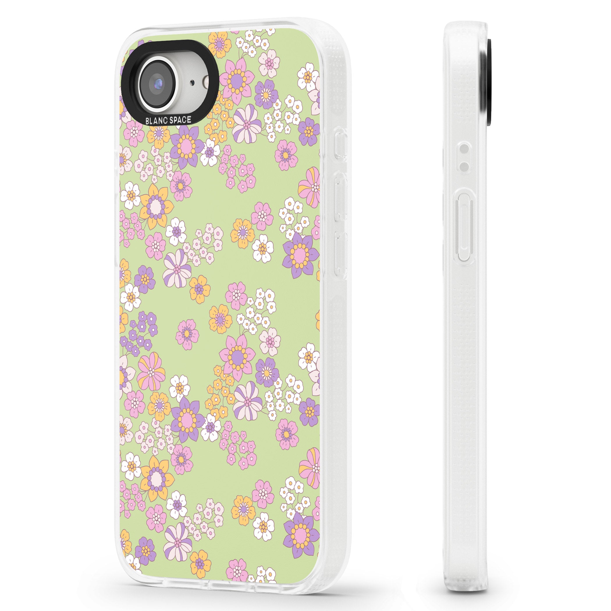 Grass Green Flowers iPhone 16e Clear Case Impact Air - Blanc Space