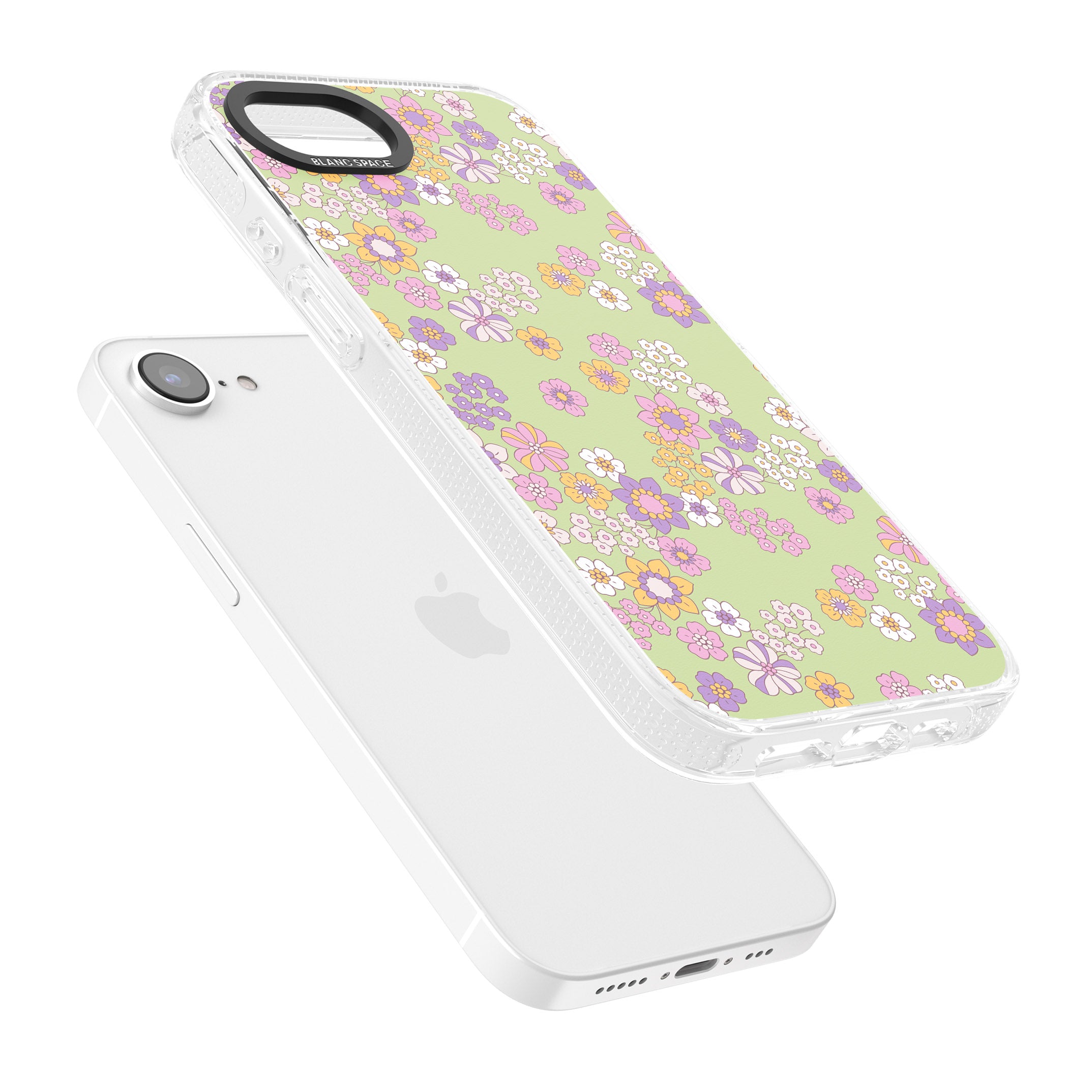 Grass Green Flowers iPhone 16e Clear Case Impact Air - Blanc Space
