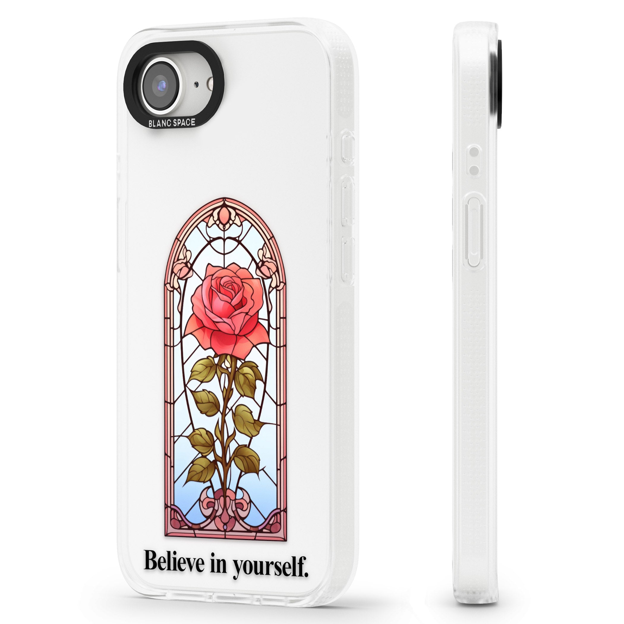 Believe in yourself iPhone 16e Clear Case Impact Air - Blanc Space
