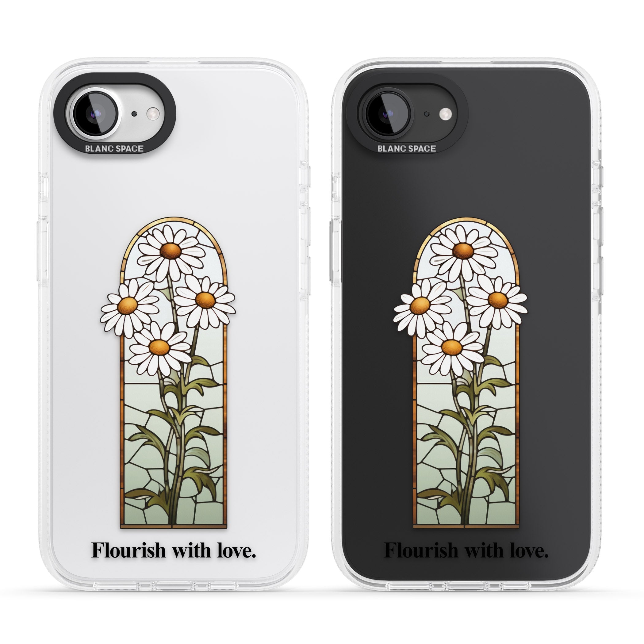 Flourish with love iPhone 16e Clear Case Impact Air - Blanc Space