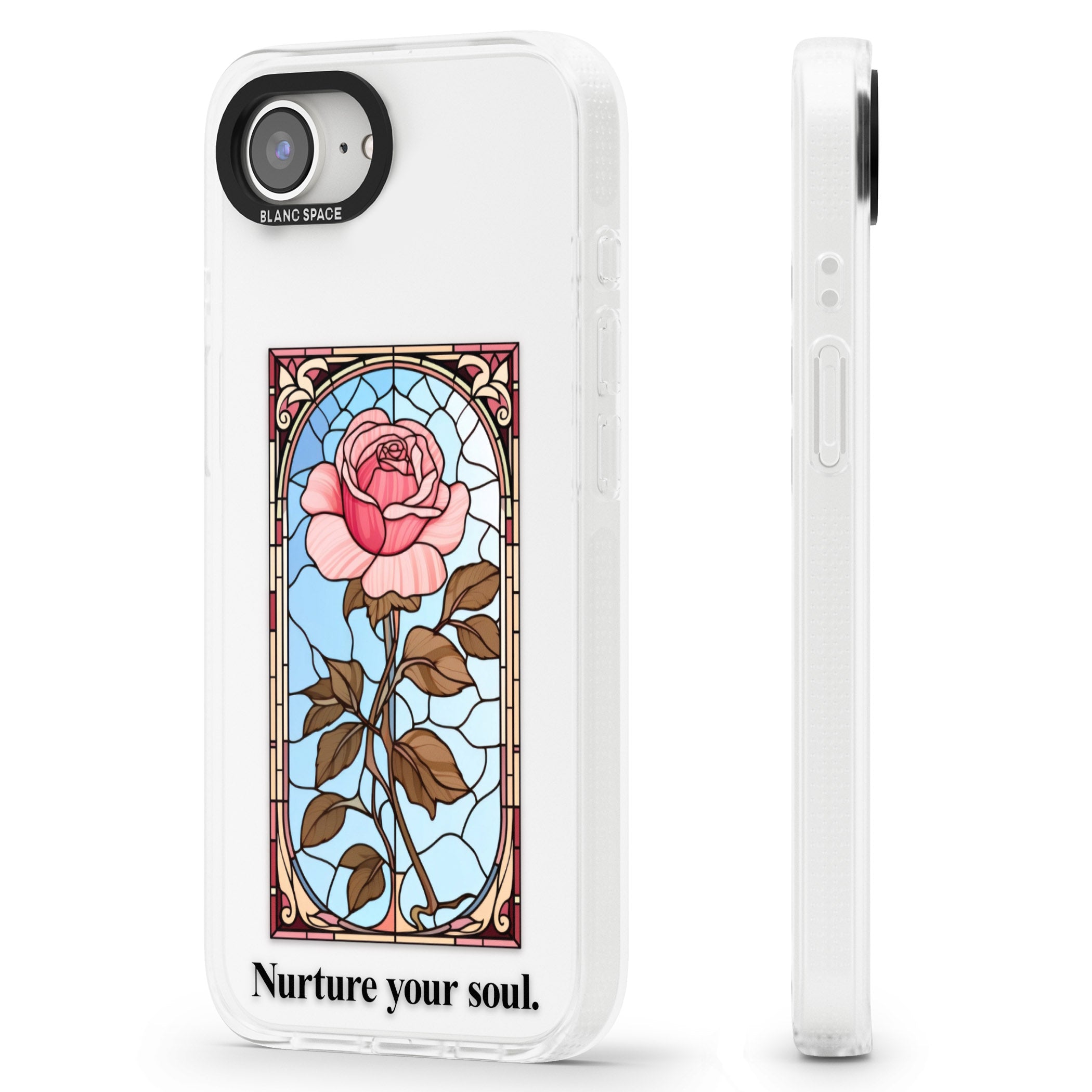 Nurture your soul iPhone 16e Clear Case Impact Air - Blanc Space