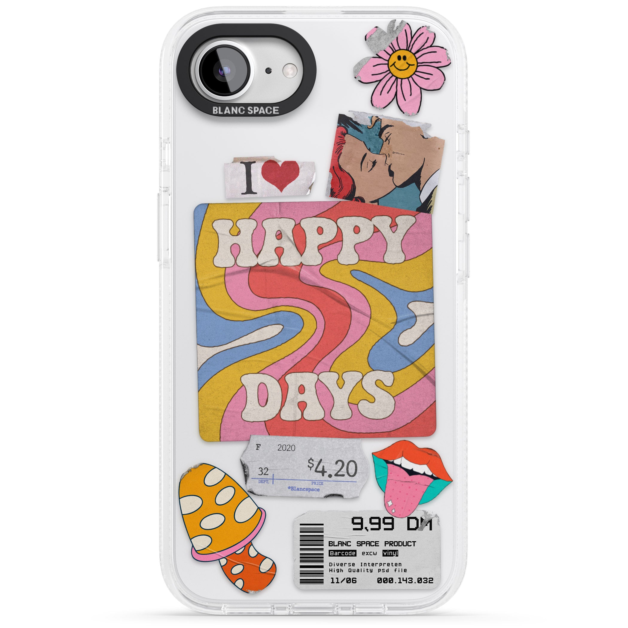 Groovy Trip iPhone 16e Clear Case Impact Air - Blanc Space