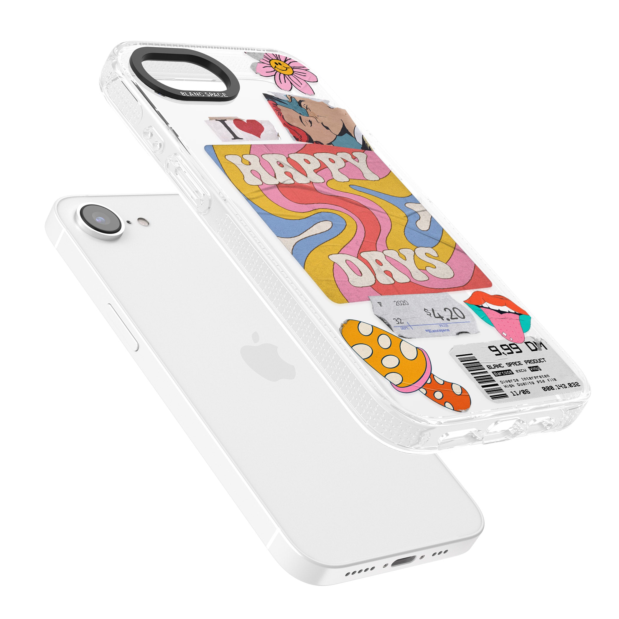 Groovy Trip iPhone 16e Clear Case Impact Air - Blanc Space
