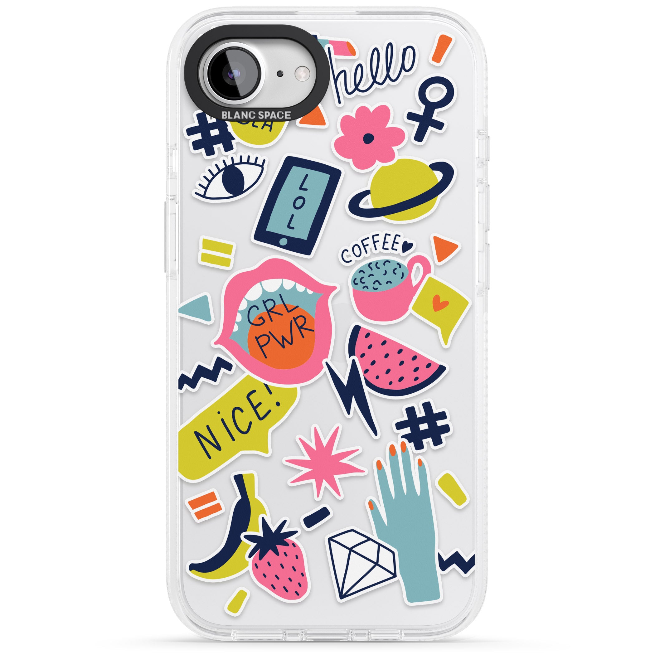 GRL PWR iPhone 16e Clear Case Impact Air - Blanc Space