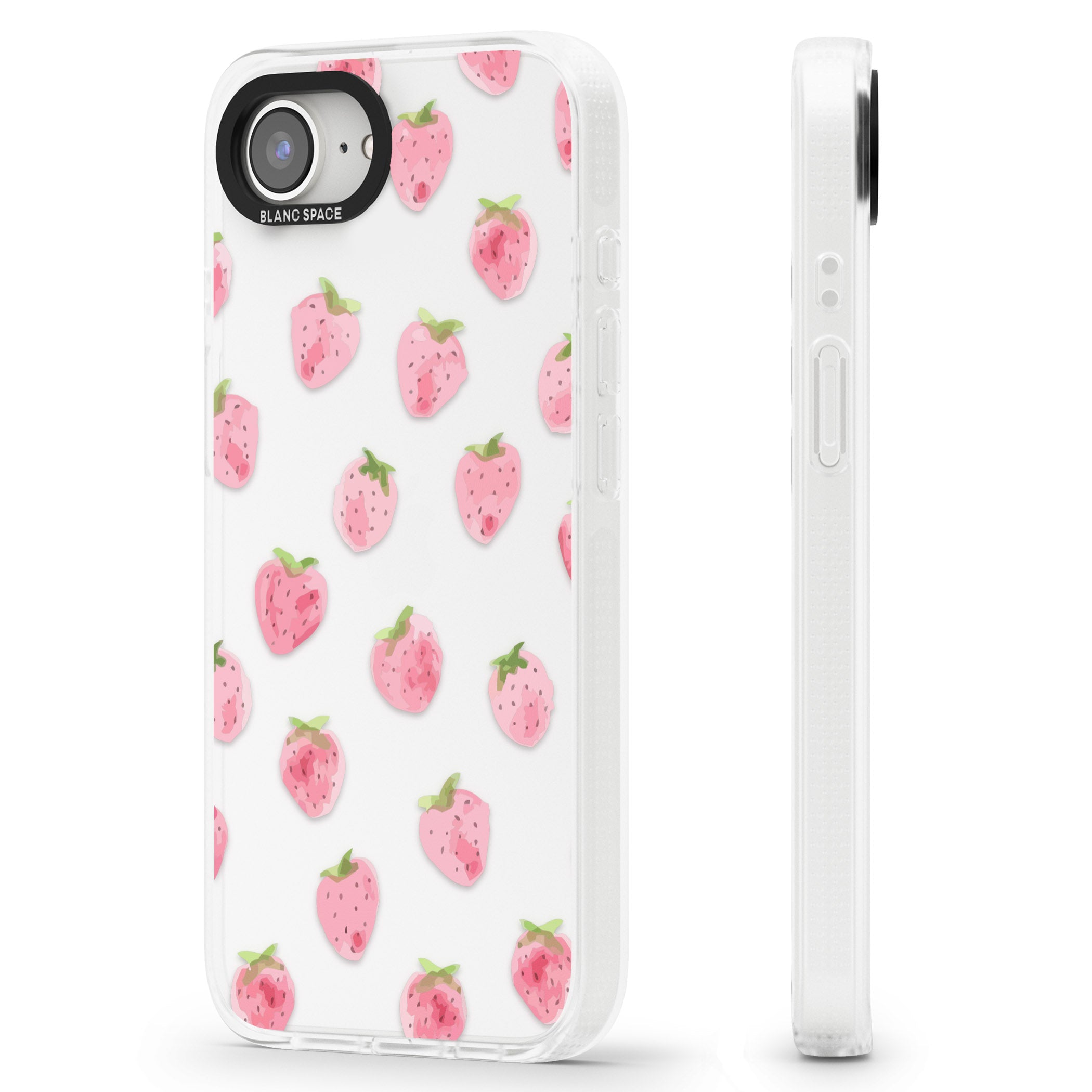 Classic Strawberry iPhone 16e Clear Case Impact Air - Blanc Space