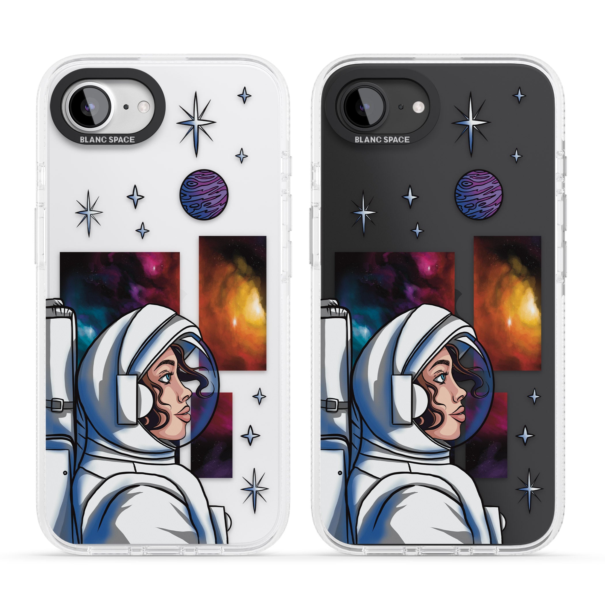 Cosmic Ambition iPhone 16e Clear Case Impact Air - Blanc Space