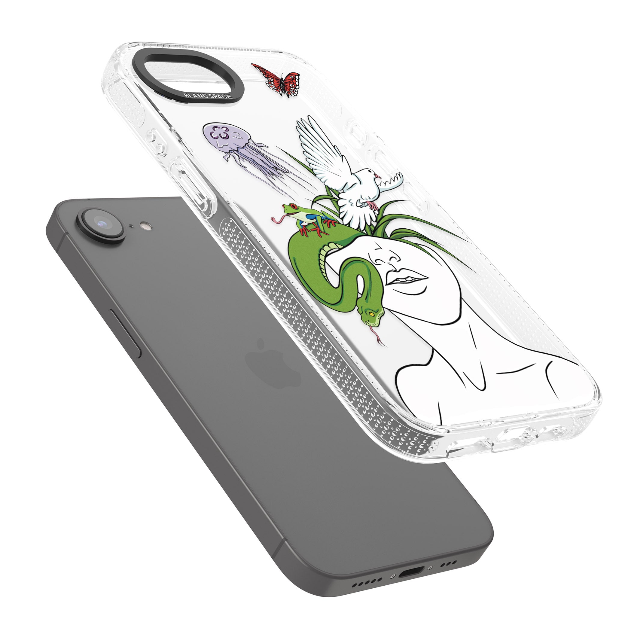 Wild Thoughts iPhone 16e Clear Case Impact Air - Blanc Space