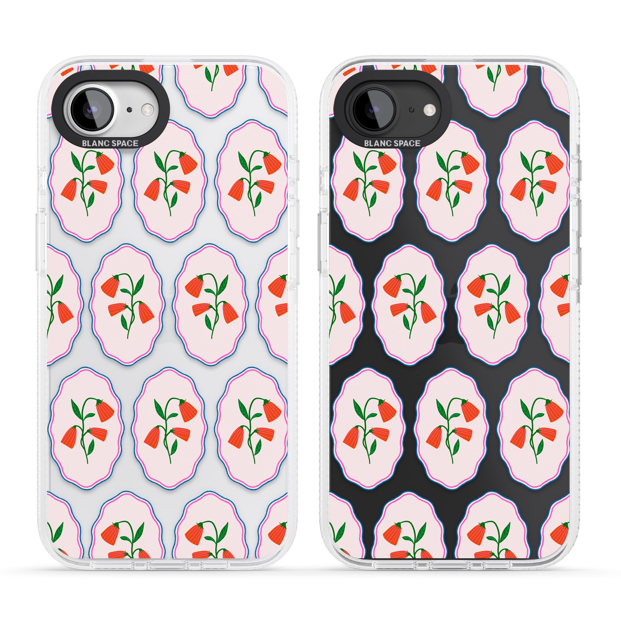 Rose Stamps iPhone 16e Clear Case Impact Air - Blanc Space