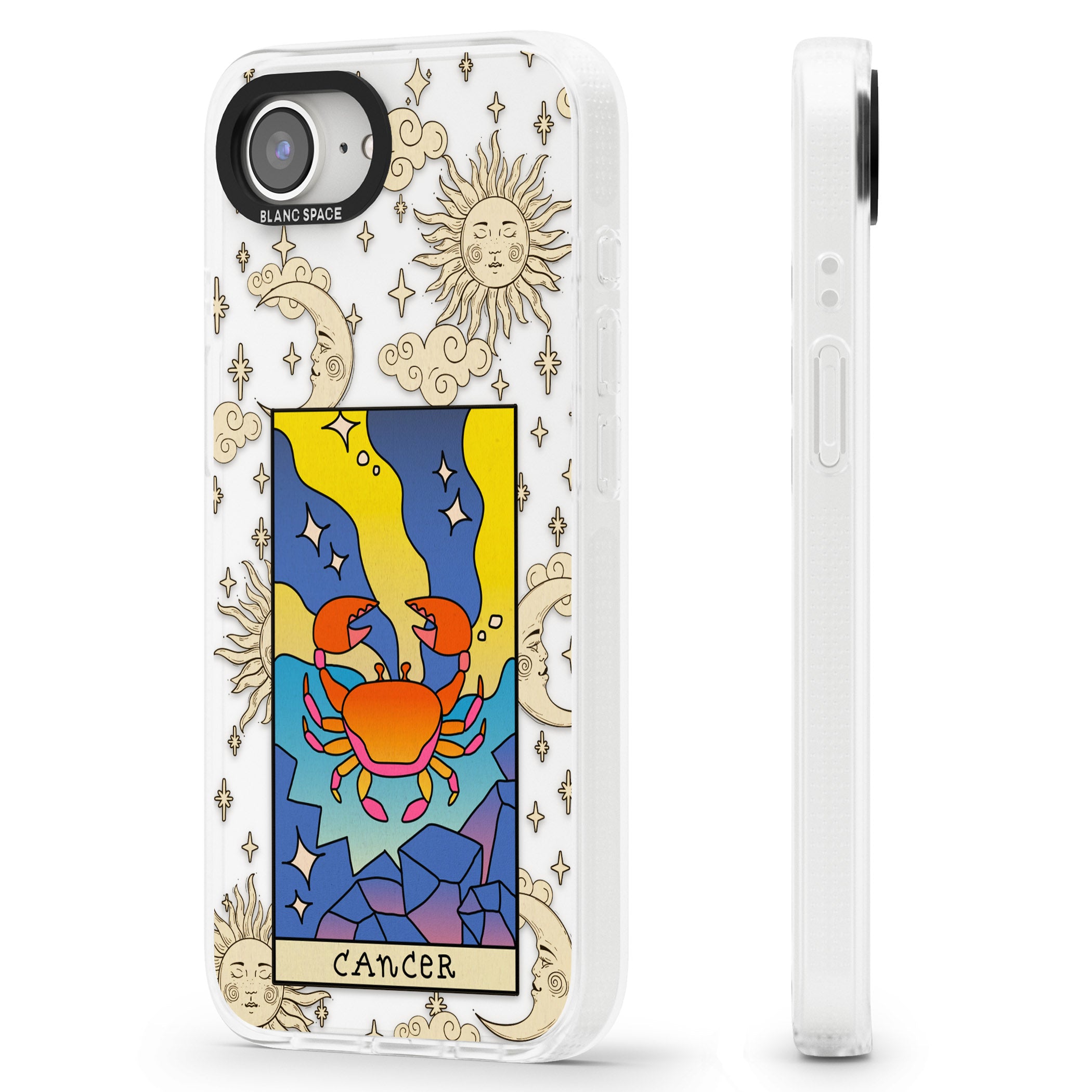 Celestial Zodiac - Cancer iPhone 16e Clear Case Impact Air - Blanc Space