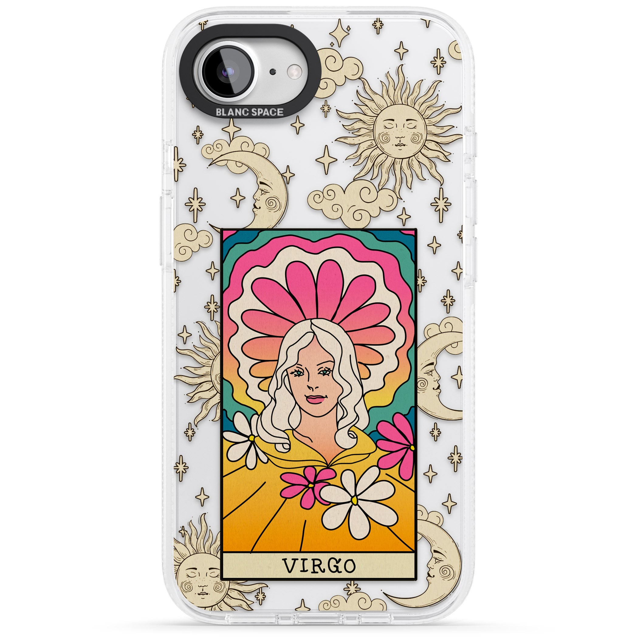 Celestial Zodiac - Virgo iPhone 16e Clear Case Impact Air - Blanc Space