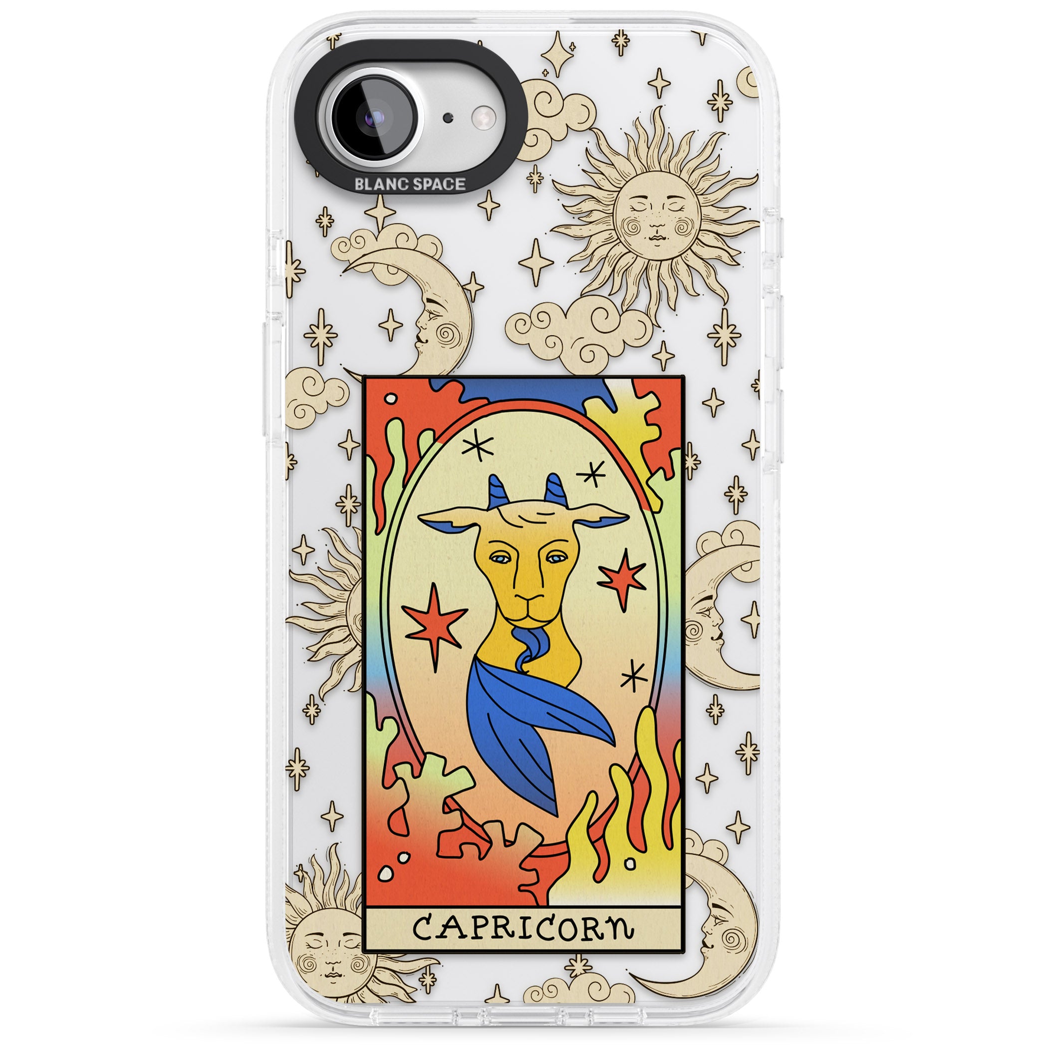 Celestial Zodiac - Capricorn iPhone 16e Clear Case Impact Air - Blanc Space
