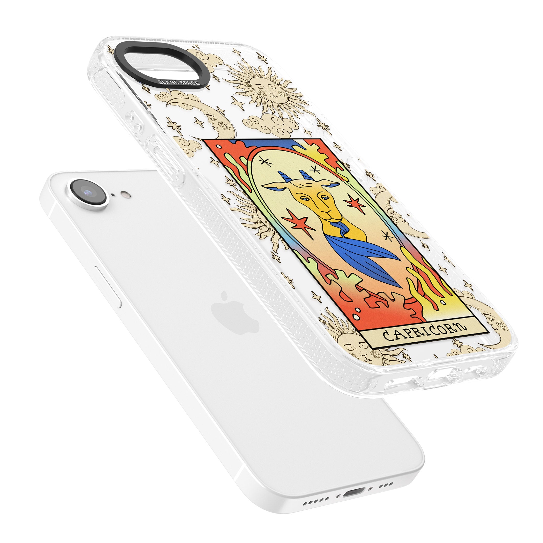 Celestial Zodiac - Capricorn iPhone 16e Clear Case Impact Air - Blanc Space