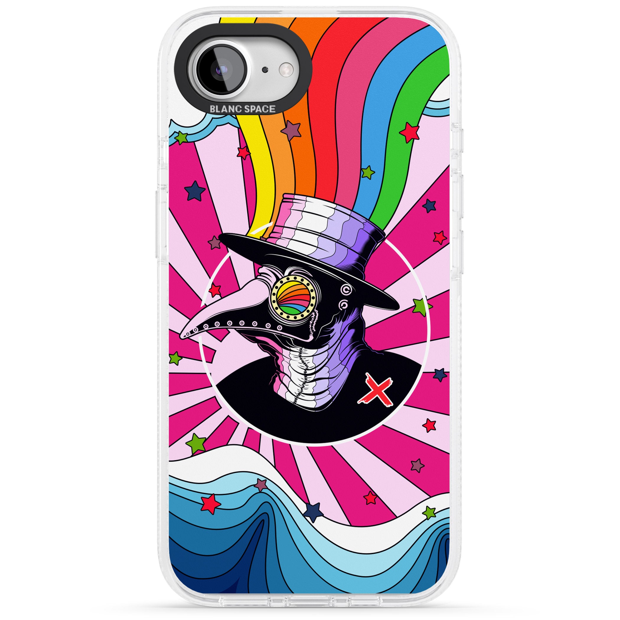 Plague Doctor Passion iPhone 16e Clear Case Impact Air - Blanc Space