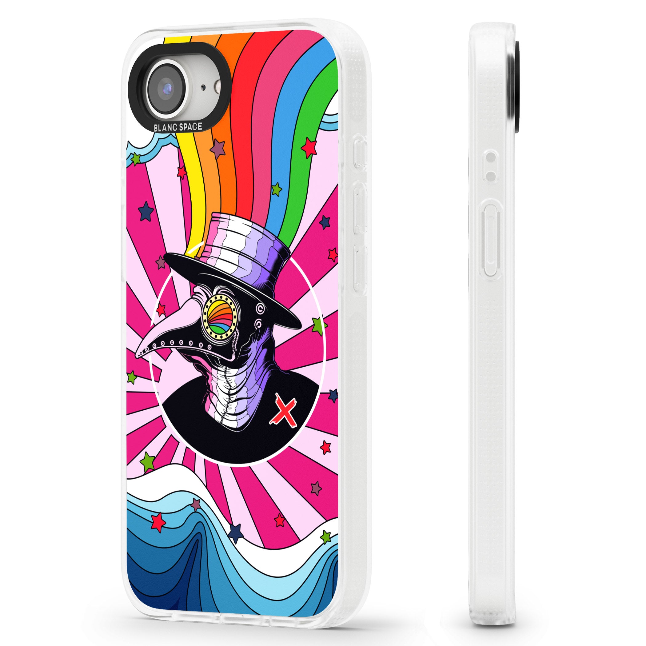 Plague Doctor Passion iPhone 16e Clear Case Impact Air - Blanc Space