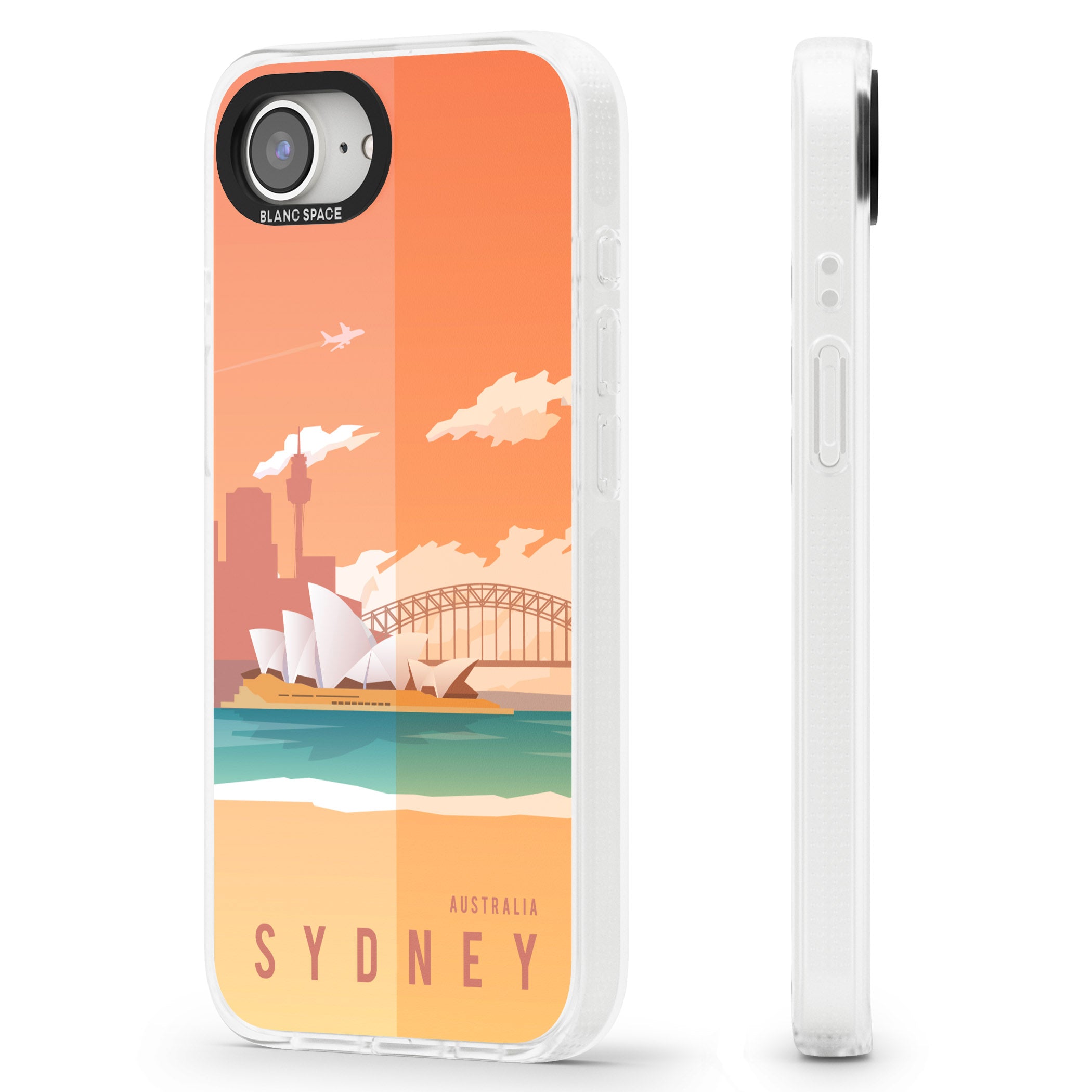 Vintage Travel Poster Sydney iPhone 16e Clear Case Impact Air - Blanc Space