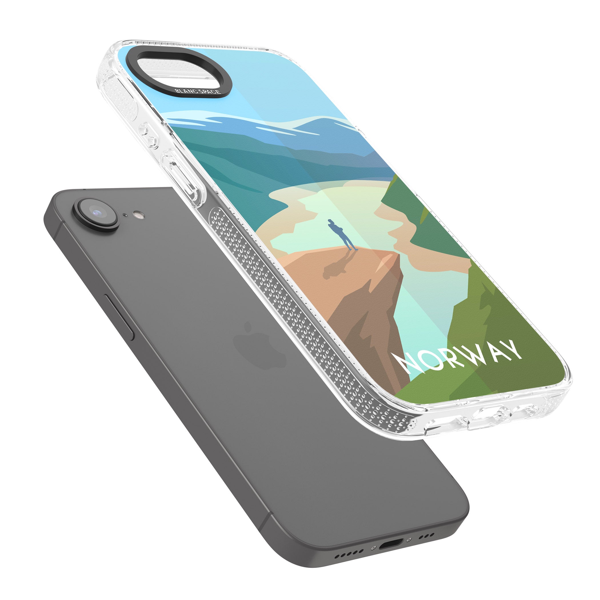 Vintage Travel Poster Norway iPhone 16e Clear Case Impact Air - Blanc Space