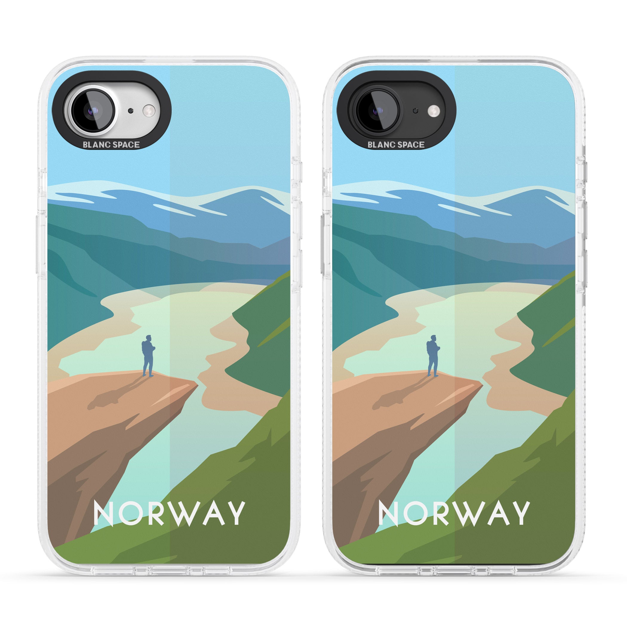 Vintage Travel Poster Norway iPhone 16e Clear Case Impact Air - Blanc Space