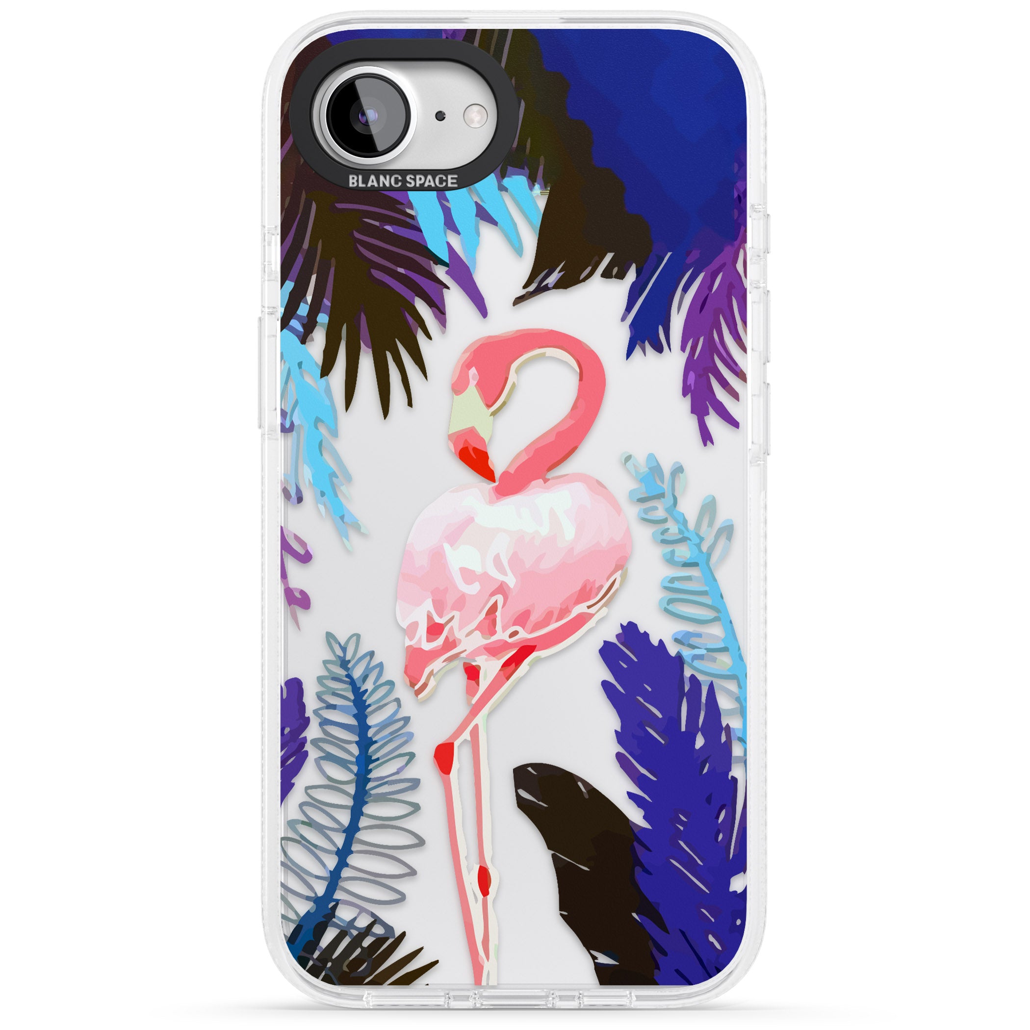 Tropical Flamingo iPhone 16e Clear Case Impact Air - Blanc Space