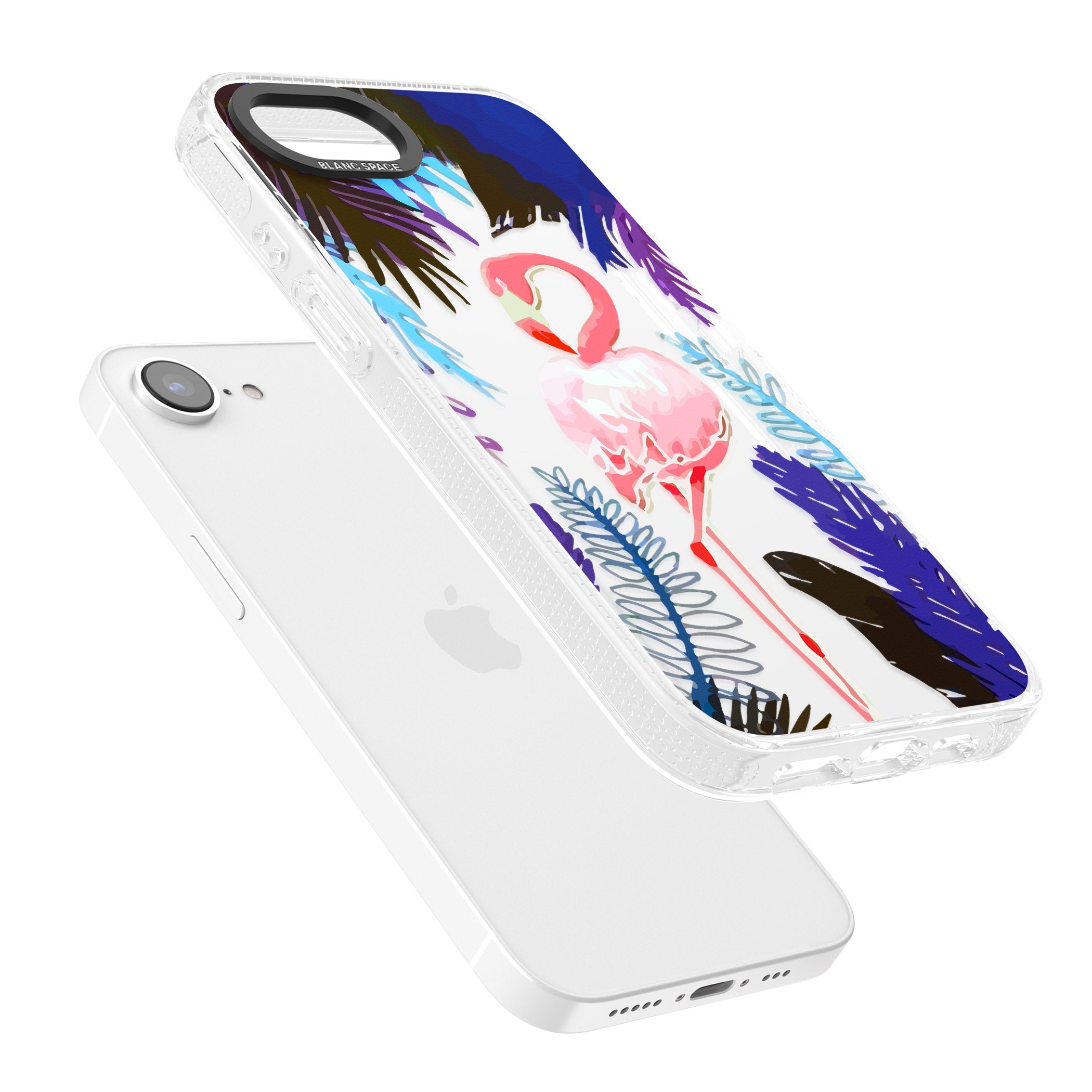 Tropical Flamingo iPhone 16e Clear Case Impact Air - Blanc Space