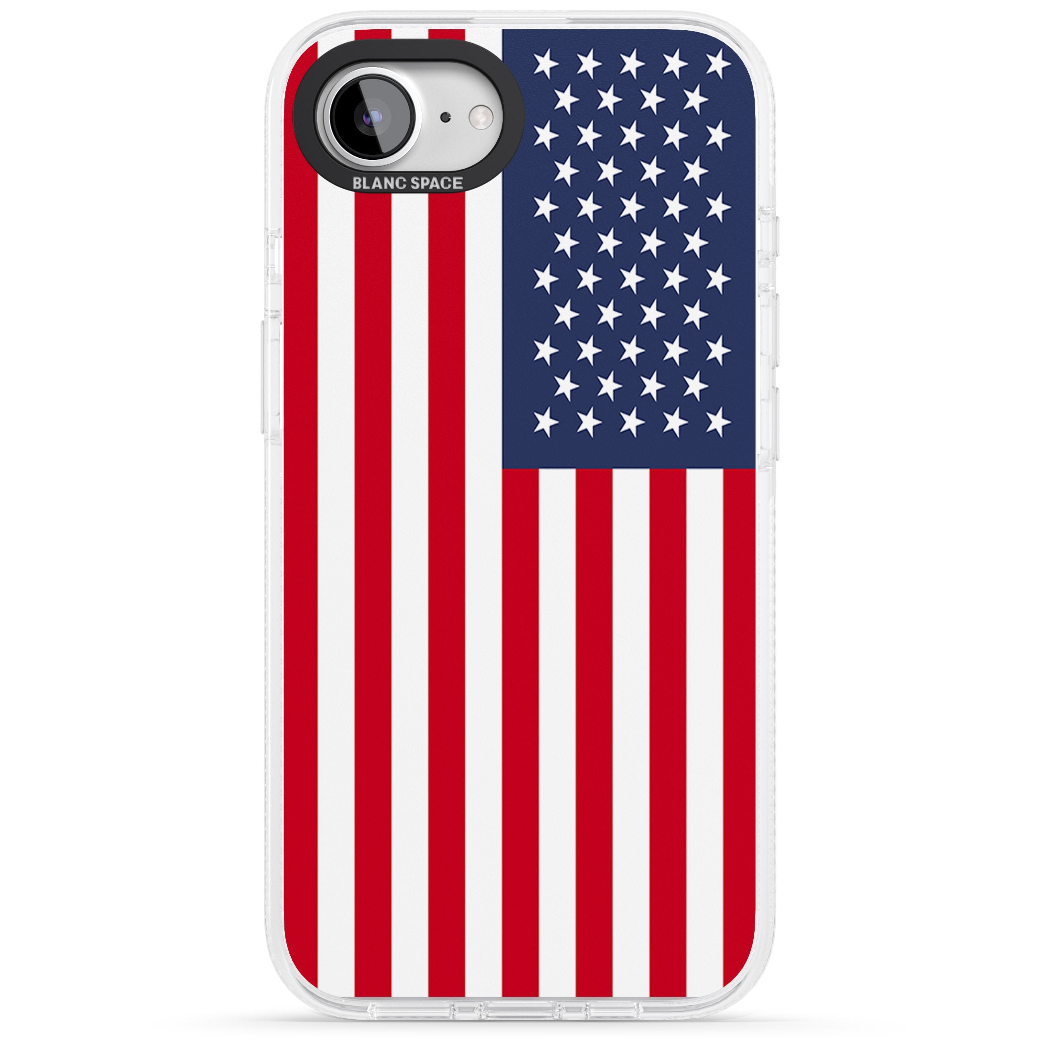 American Flag iPhone 16e Clear Case Impact Air - Blanc Space