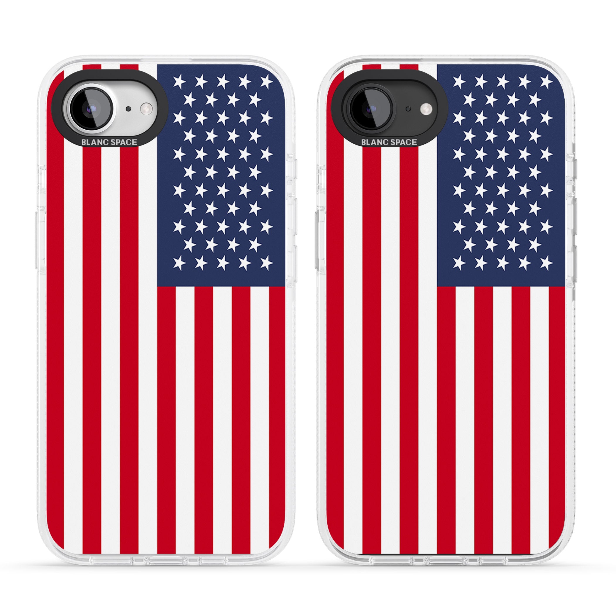 American Flag iPhone 16e Clear Case Impact Air - Blanc Space