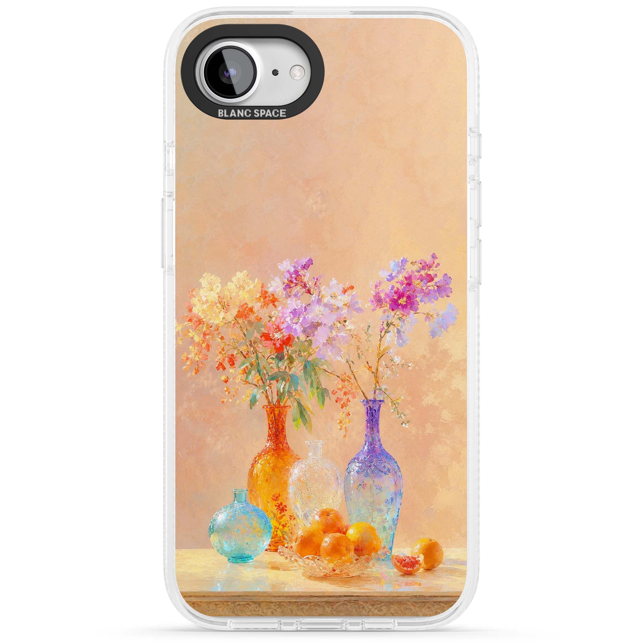 Peach Glass art iPhone case | Clear Case Impact Air case for iPhone 16e, iPhone 17e