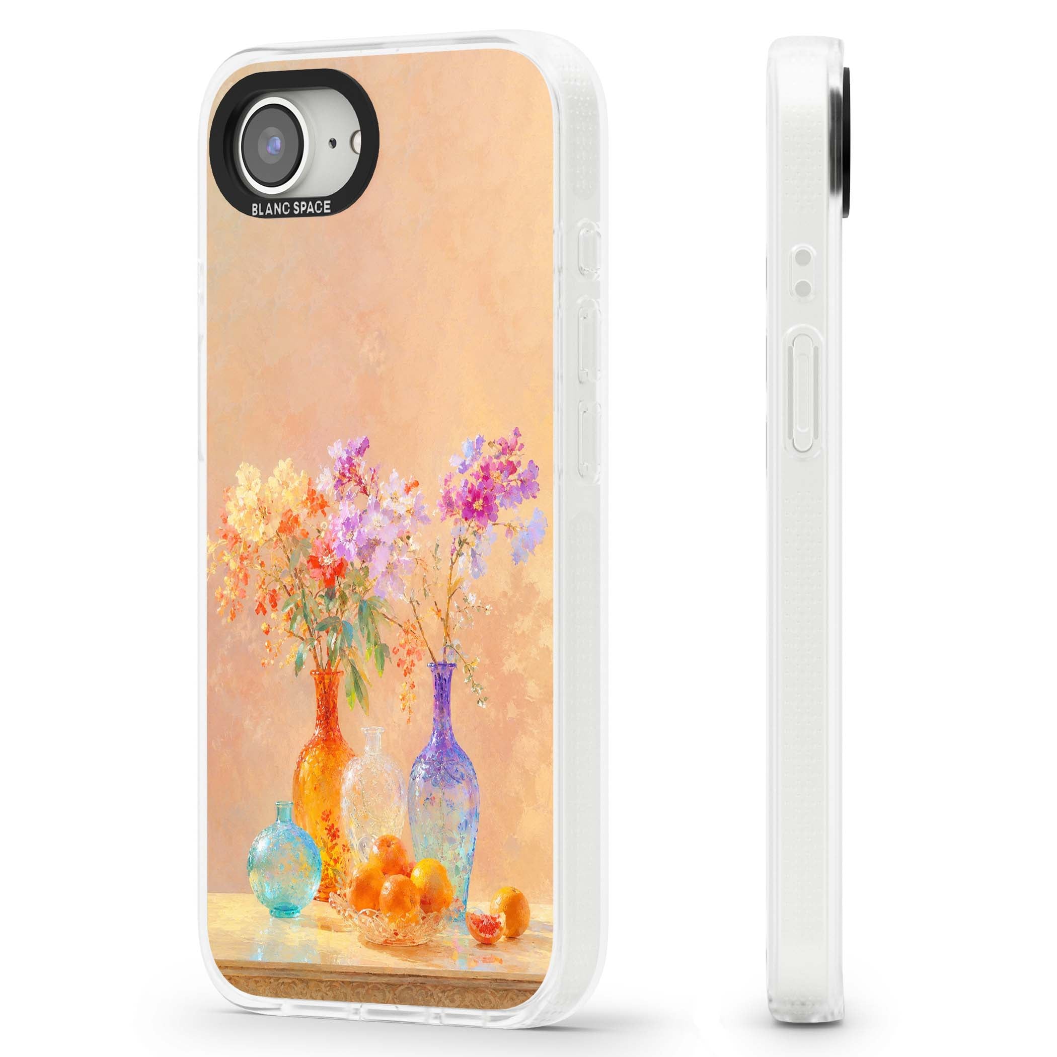 Peach Glass art iPhone case | Clear Case Impact Air case for iPhone 16e, iPhone 17e