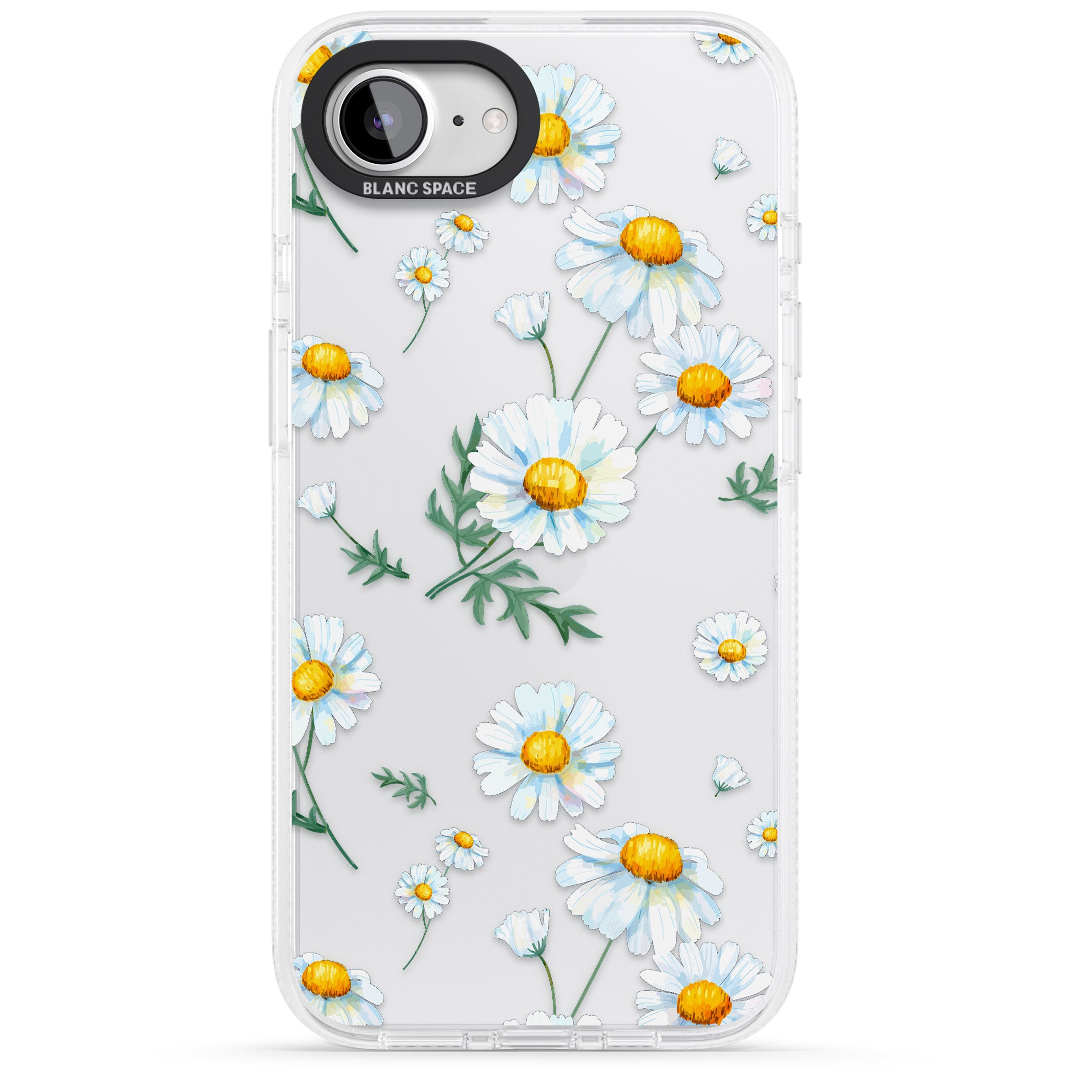 Vintage Painted Daisies iPhone 16e Clear Case Impact Air - Blanc Space