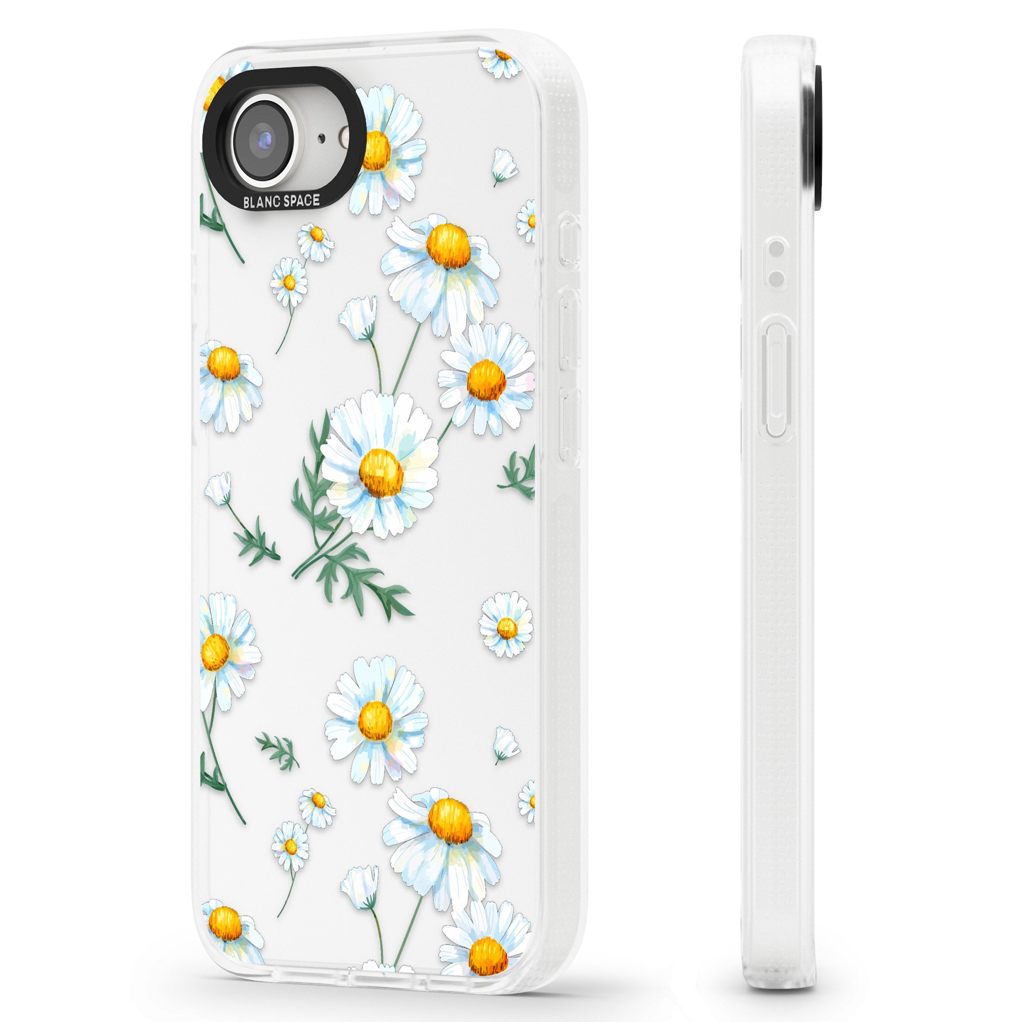 Vintage Painted Daisies iPhone 16e Clear Case Impact Air - Blanc Space