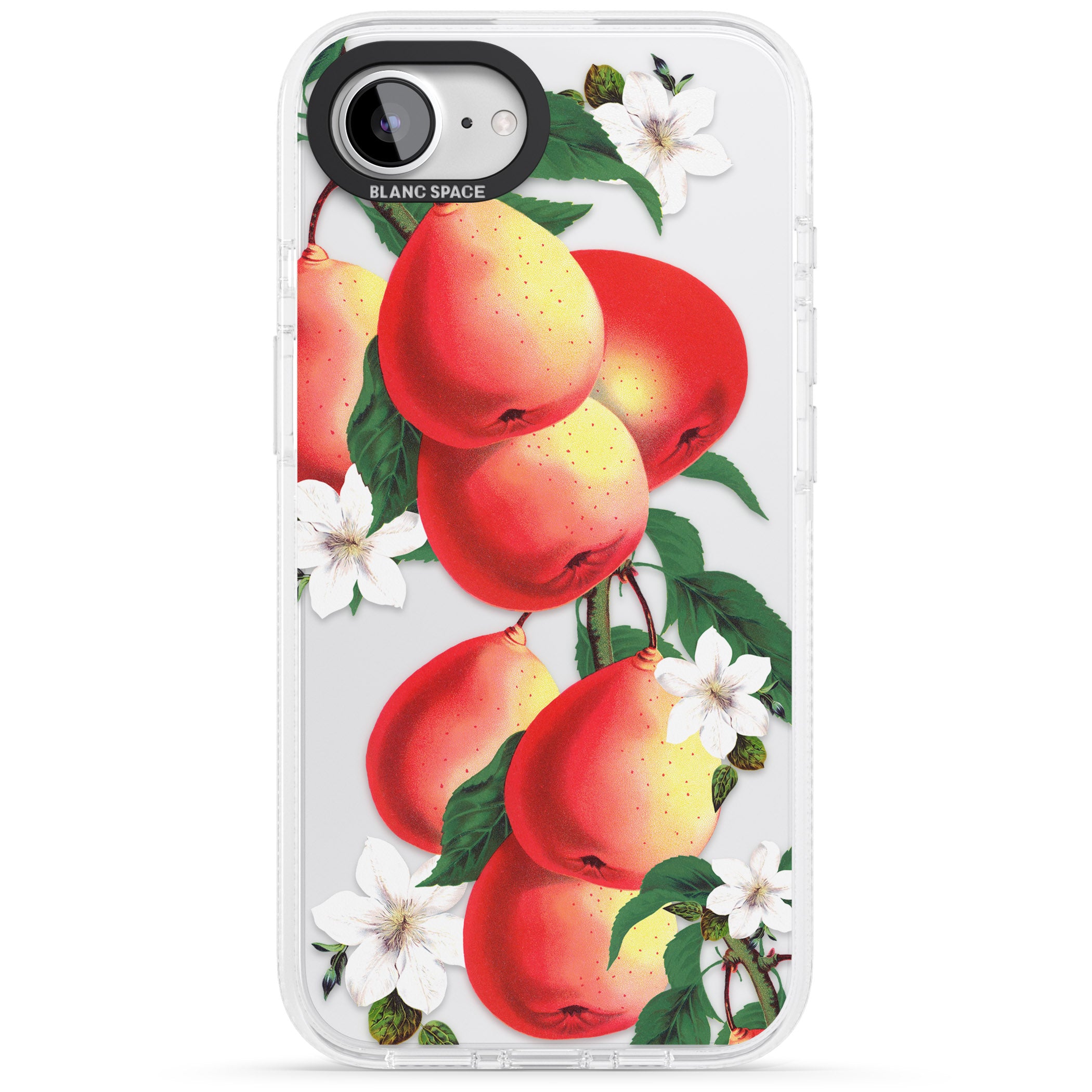 Vintage Painted Peaches iPhone 16e Clear Case Impact Air - Blanc Space