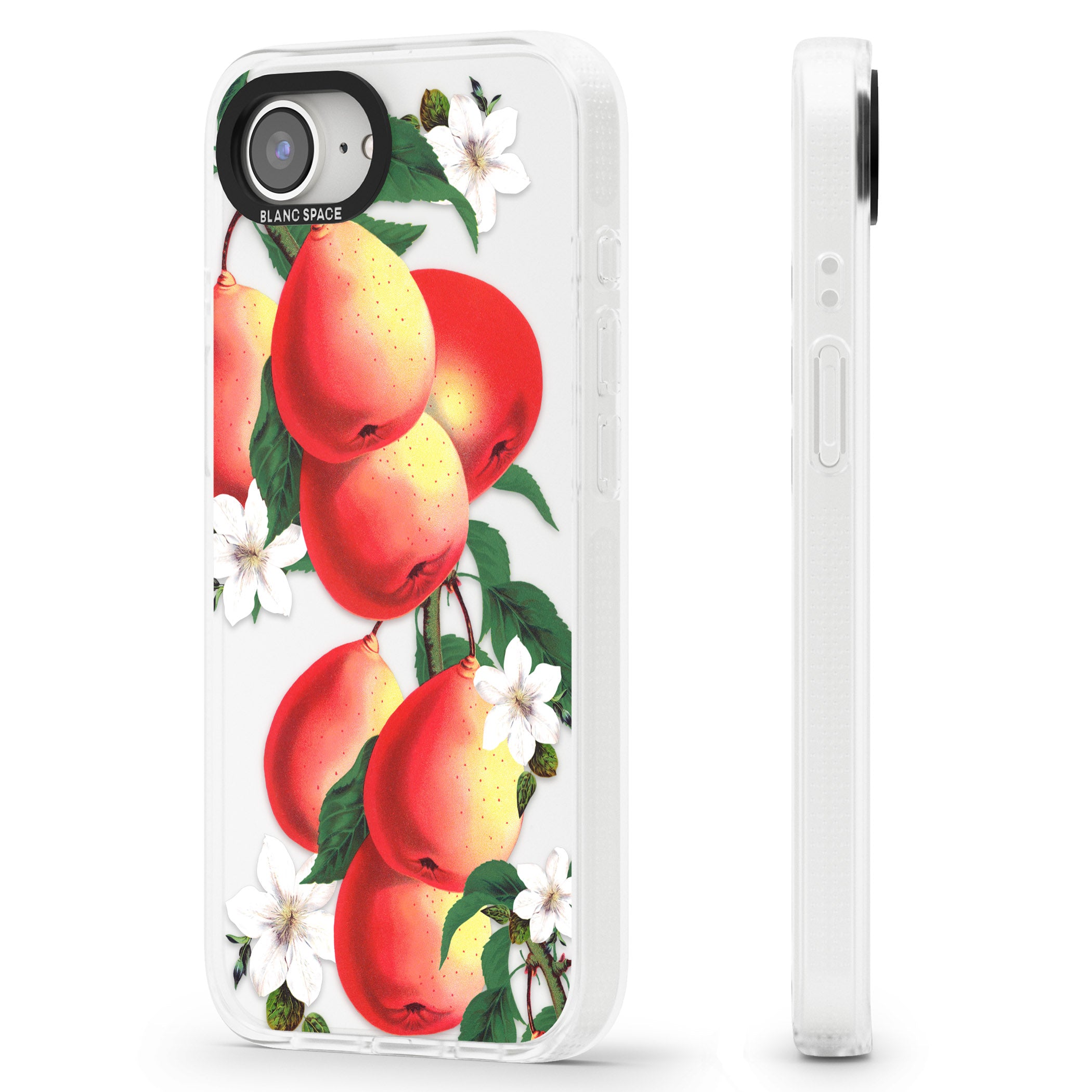 Vintage Painted Peaches iPhone 16e Clear Case Impact Air - Blanc Space